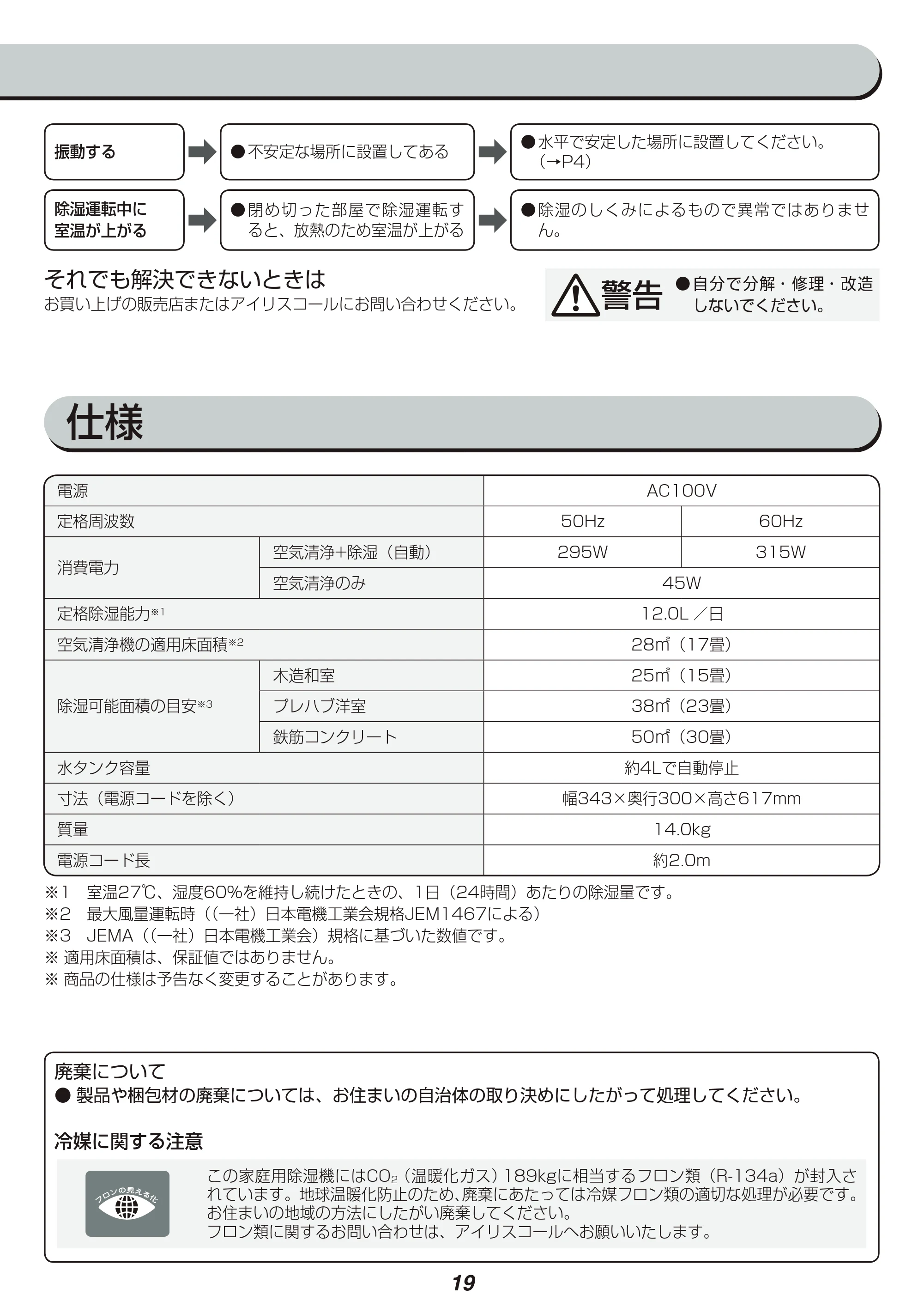 アイリスオーヤマ DCE-120 取扱説明書 — 原本ページ — 19ページ