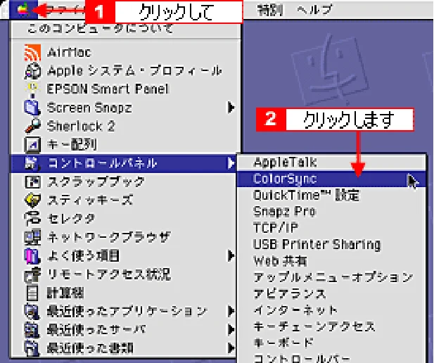 エプソン CC-570L CC-570L ユーザーズガイド (Macintosh版) — 画面表示と色合いを合わせて印刷 — 図版 49-2 — 49ページ