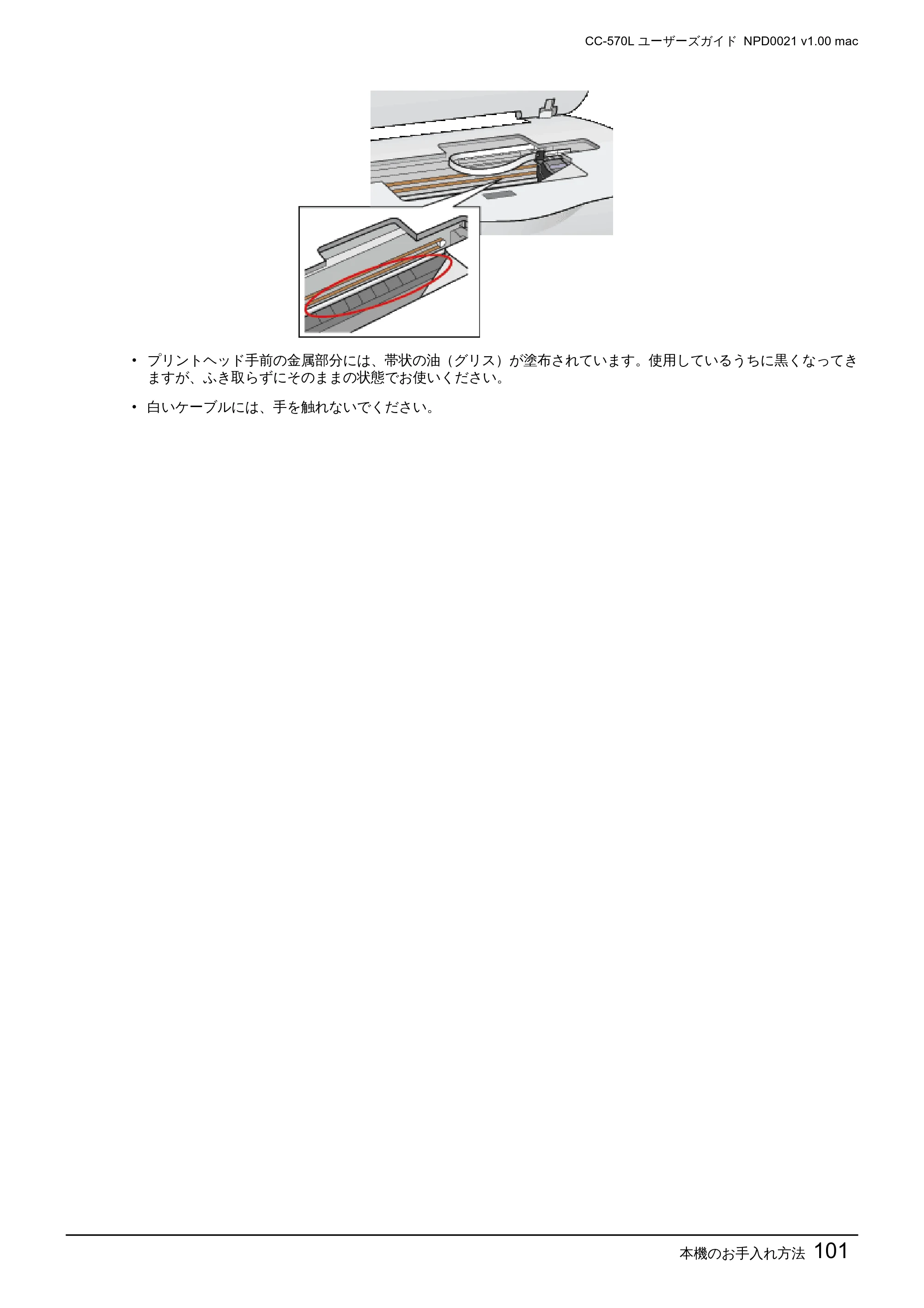 エプソン CC-570L CC-570L ユーザーズガイド (Macintosh版) — 本機のお手入れ方法101 — 原本ページ — 101ページ