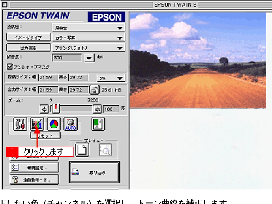 エプソン CC-570L CC-570L ユーザーズガイド (Macintosh版) — 特定の色の濃度を補正して取り込もう — 図版 175-1 — 175ページ