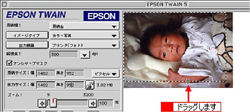 エプソン CC-570L CC-570L ユーザーズガイド (Macintosh版) — 取り込む位置を変更する — 図版 187-1 — 187ページ