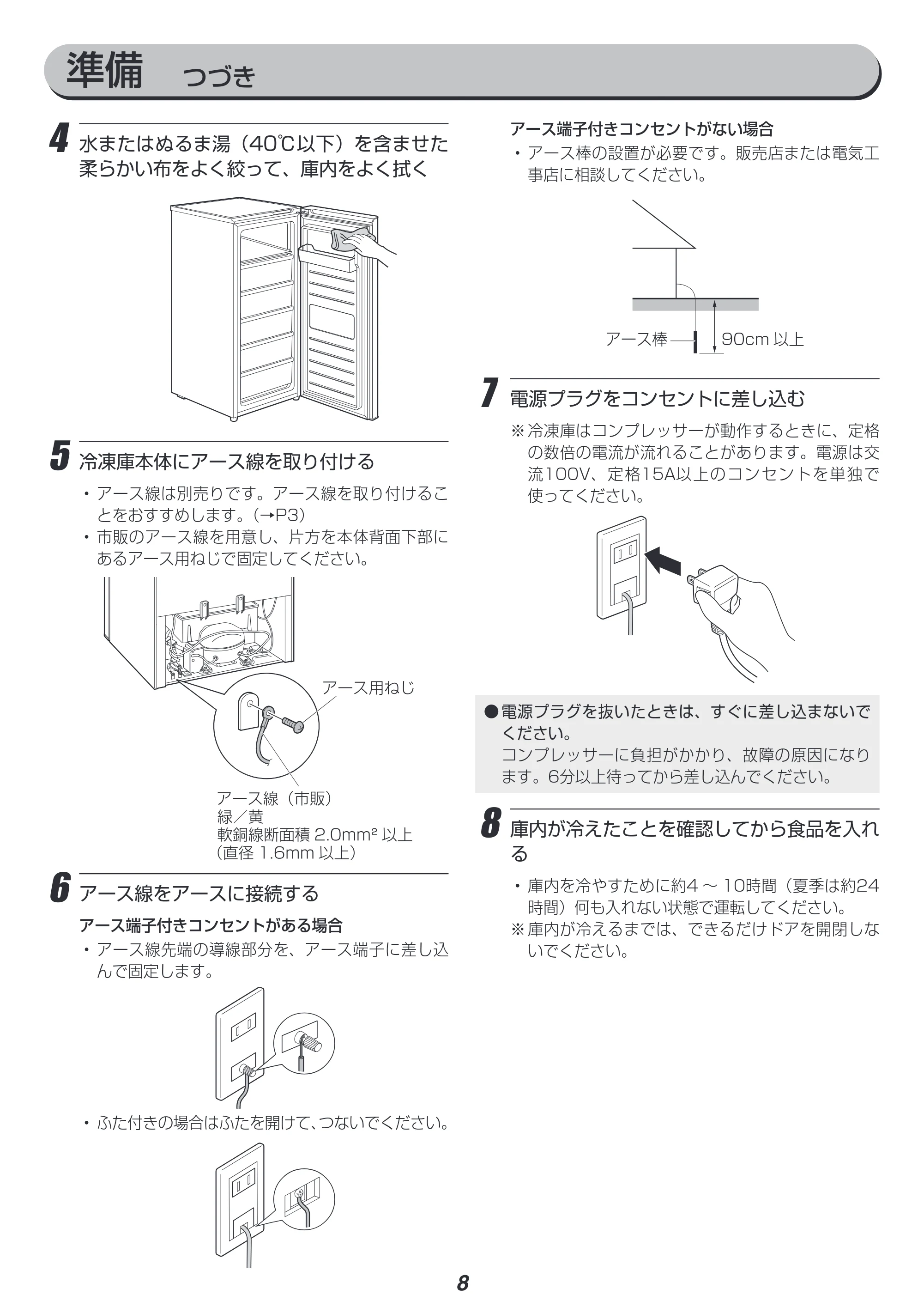 アイリスオーヤマ IUSN-14A 取扱説明書 — 原本ページ — 8ページ