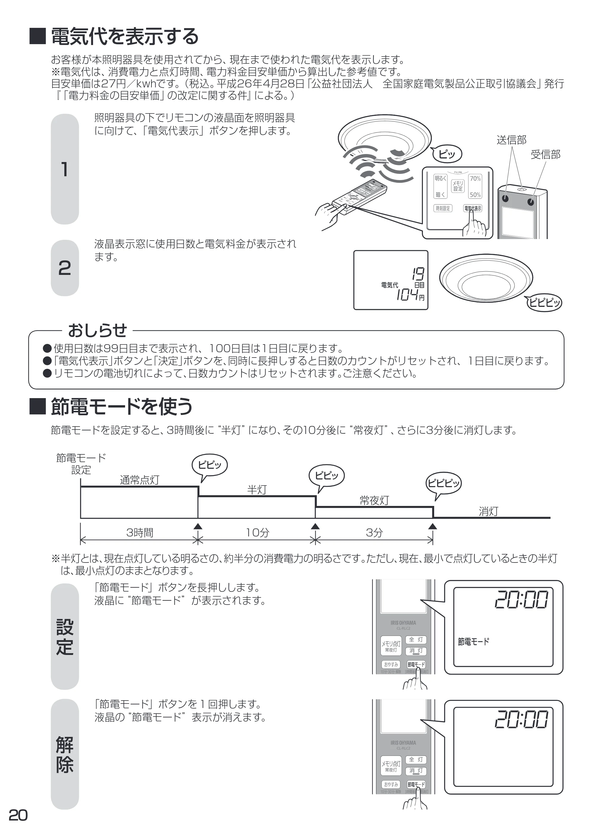 アイリスオーヤマ CL12N-FE 取扱説明書 — 原本ページ — 20ページ