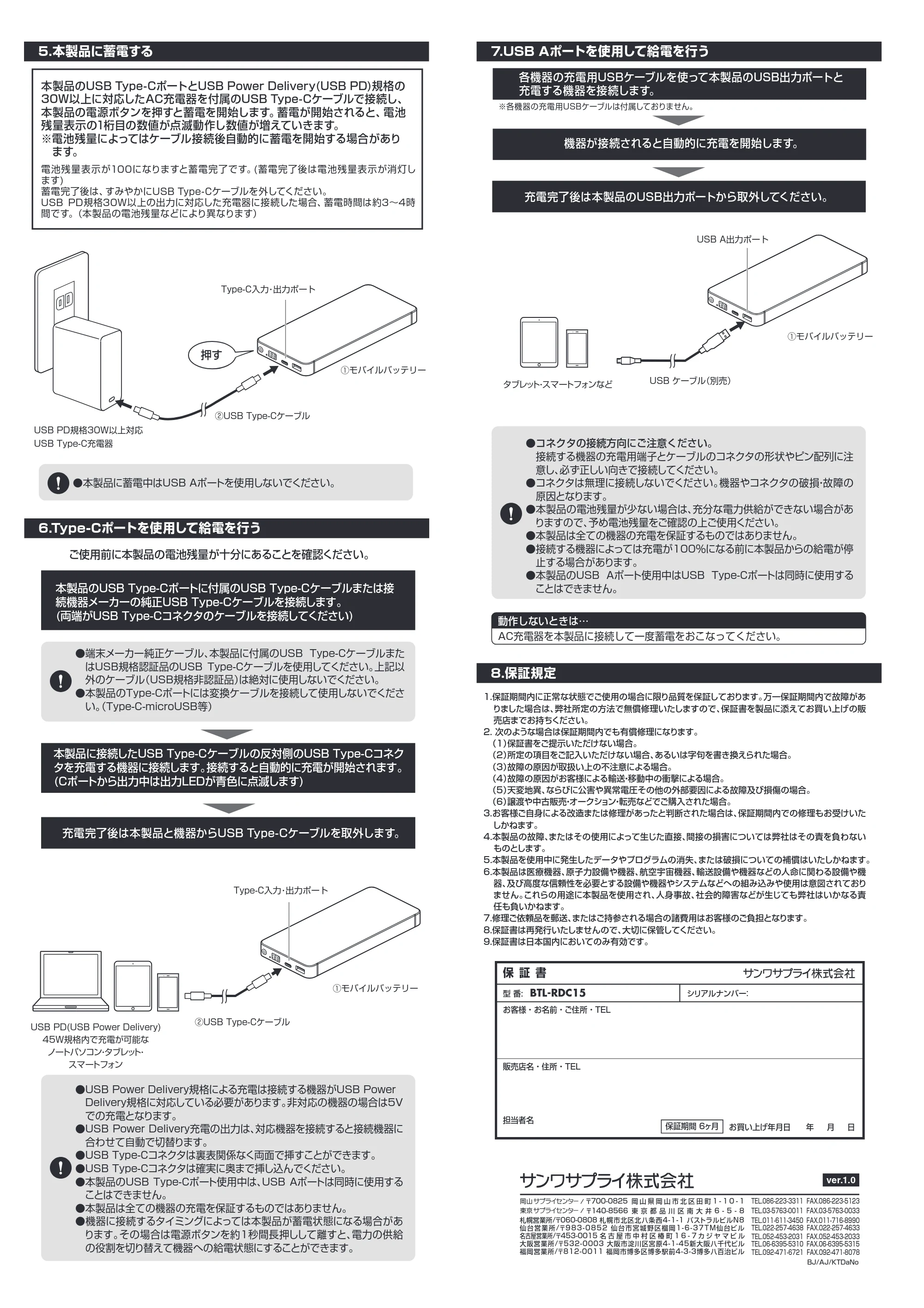 サンワサプライ BTL-RDC15 取扱説明書 — 原本ページ — 2ページ
