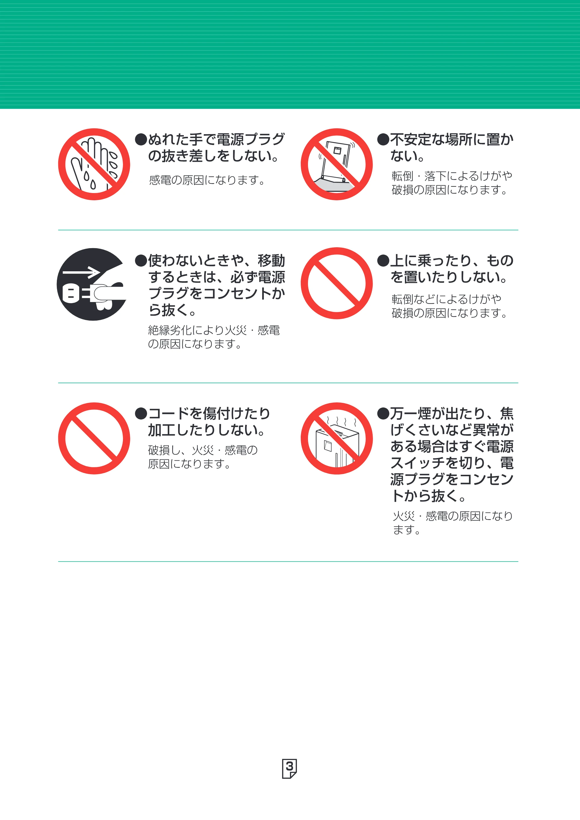 アイリスオーヤマ SH12H 取扱説明書 — 原本ページ — 3ページ