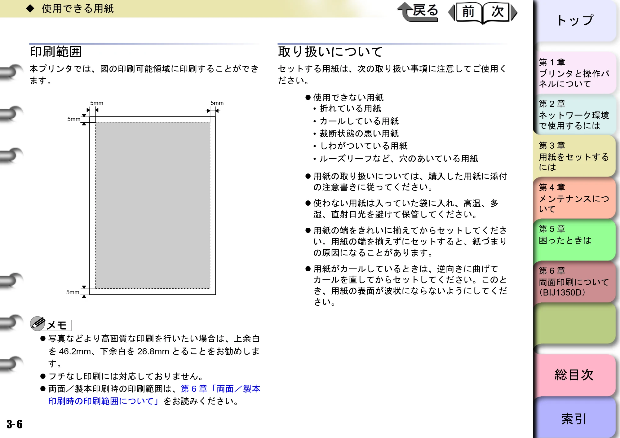 キヤノン BIJ2350/BIJ1350/BIJ1350D ユーザーズガイド（LIPS編） （PDF形式／13.25Mバイト） — 印刷範囲 — 原本ページ — 65ページ