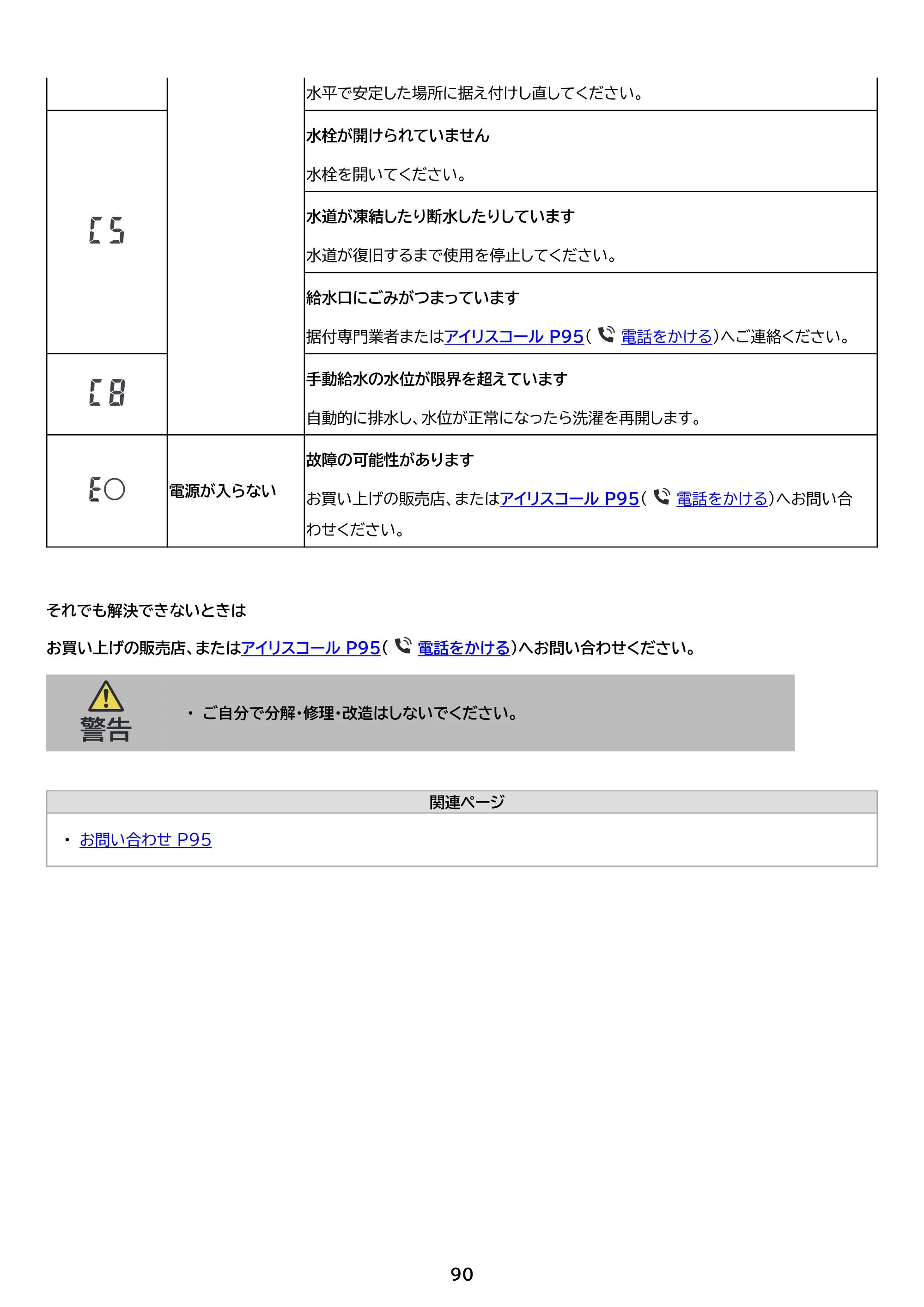 アイリスオーヤマ ITW-85A01 取扱説明書 — 原本ページ — 90ページ