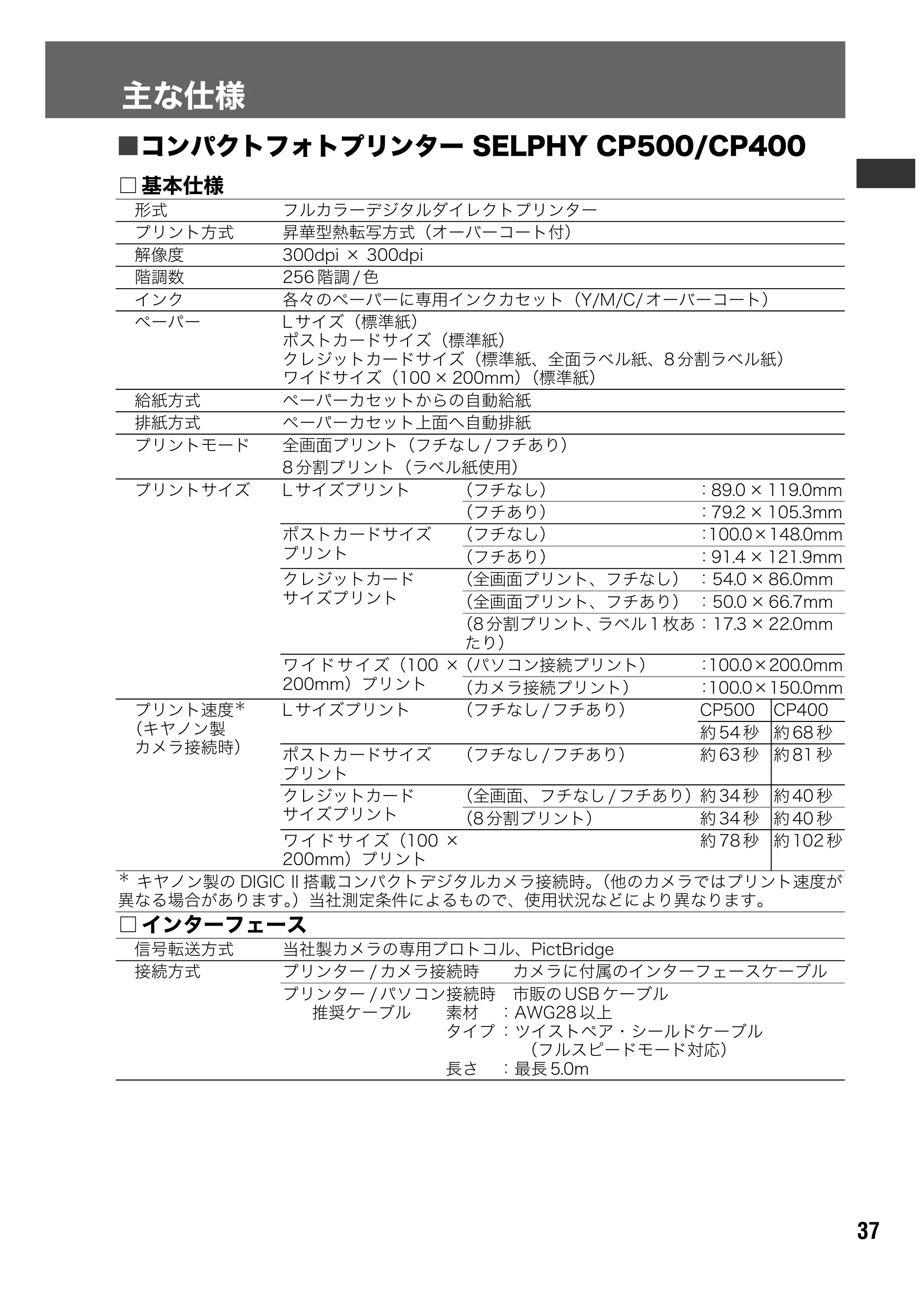 キヤノン SELPHY CP500/CP400 ユーザーガイド (PDF形式/2.03Mバイト) — 原本ページ — 38ページ