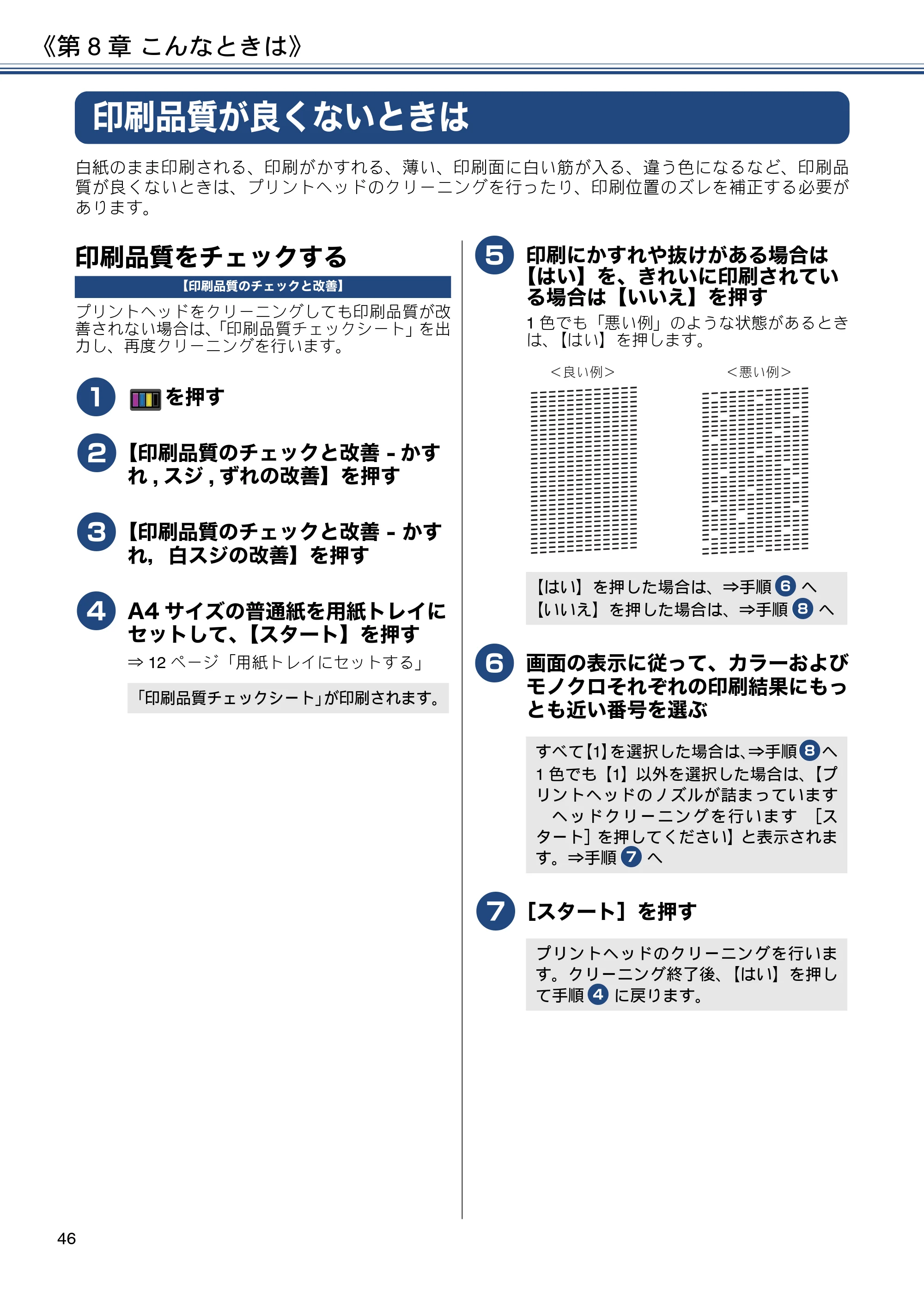 ブラザー MFC-J4720N ユーザーズガイド ～基本編～ — 印刷品質が良くないときは — 原本ページ — 46ページ