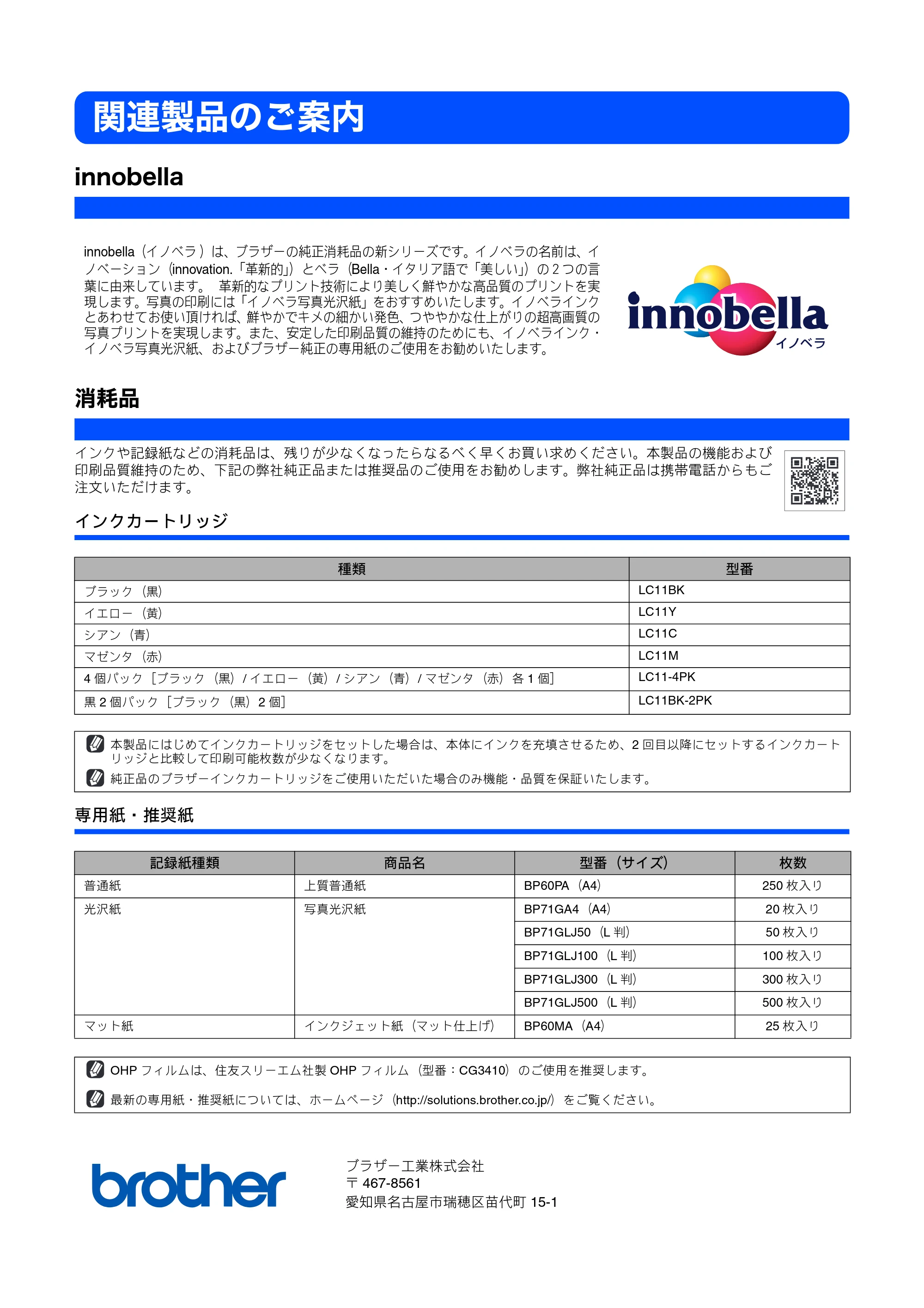 ブラザー MFC-930CDN / MFC-930CDWN かんたん設置ガイド — 関連製品のご案内 — 原本ページ — 72ページ