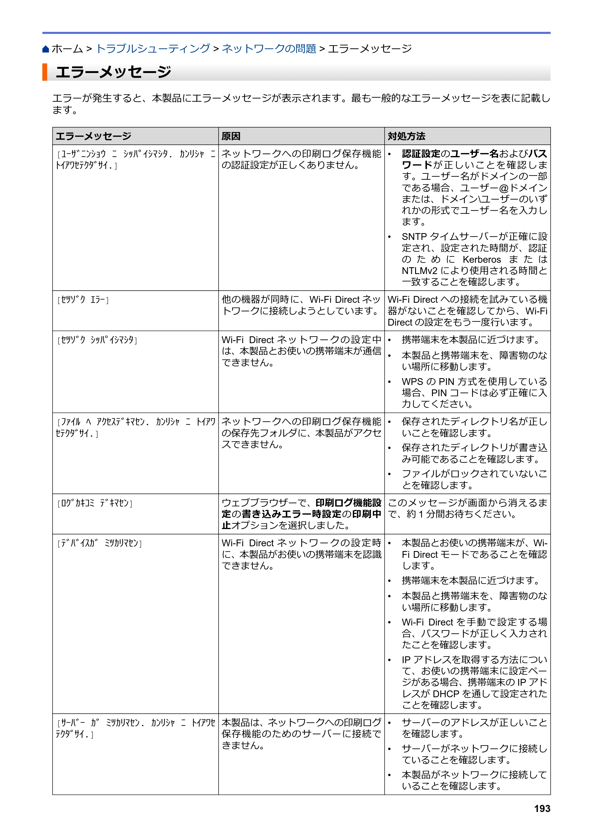 ブラザー HL-L3230CDW オンラインユーザーズガイド — エラーメッセージ — 原本ページ — 197ページ