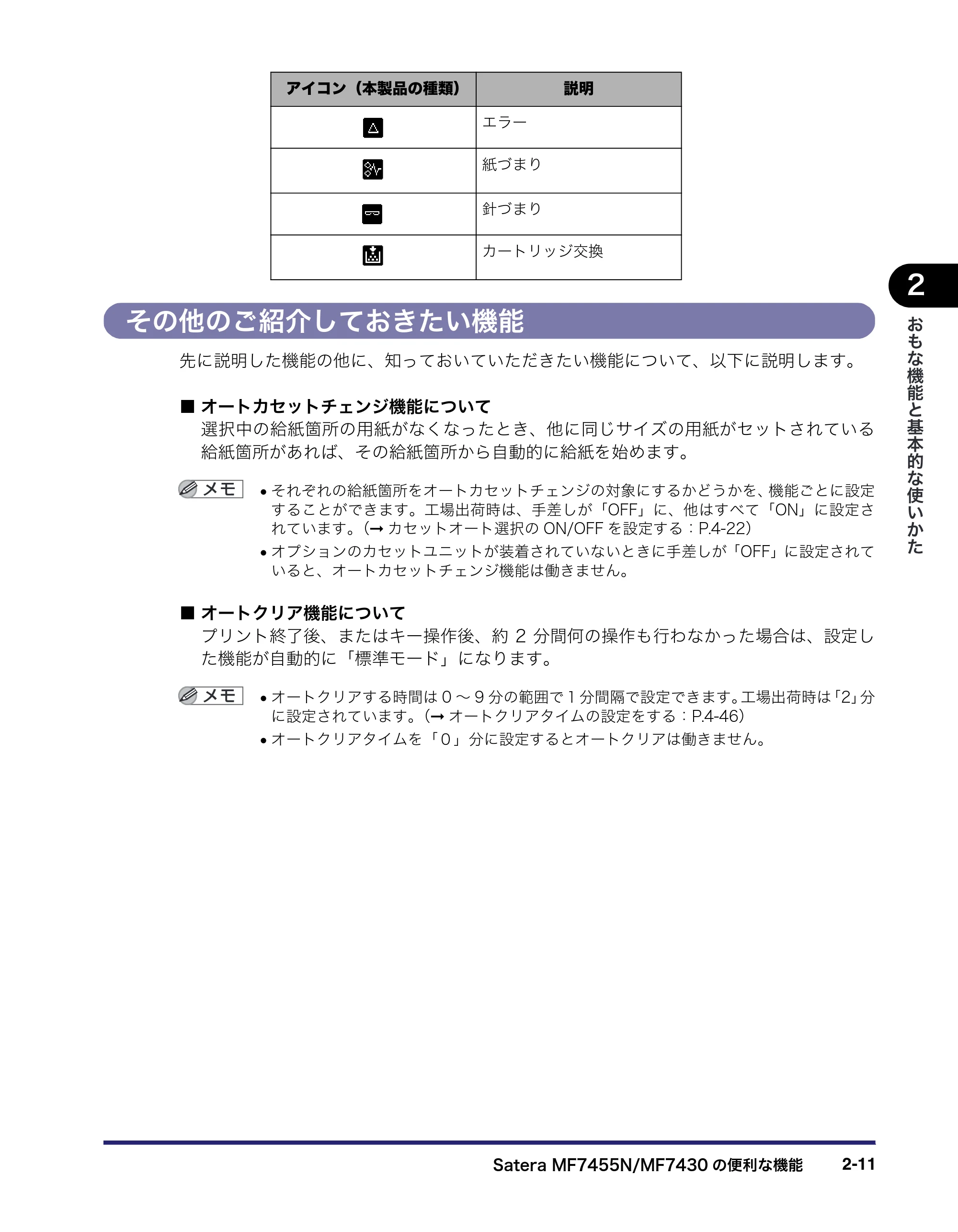 キヤノン MF7455N/MF7430 ユーザーズガイド 2010年10月12日更新 （PDF形式／22.59Mバイト） — その他のご紹介しておきたい機能 — 原本ページ — 67ページ