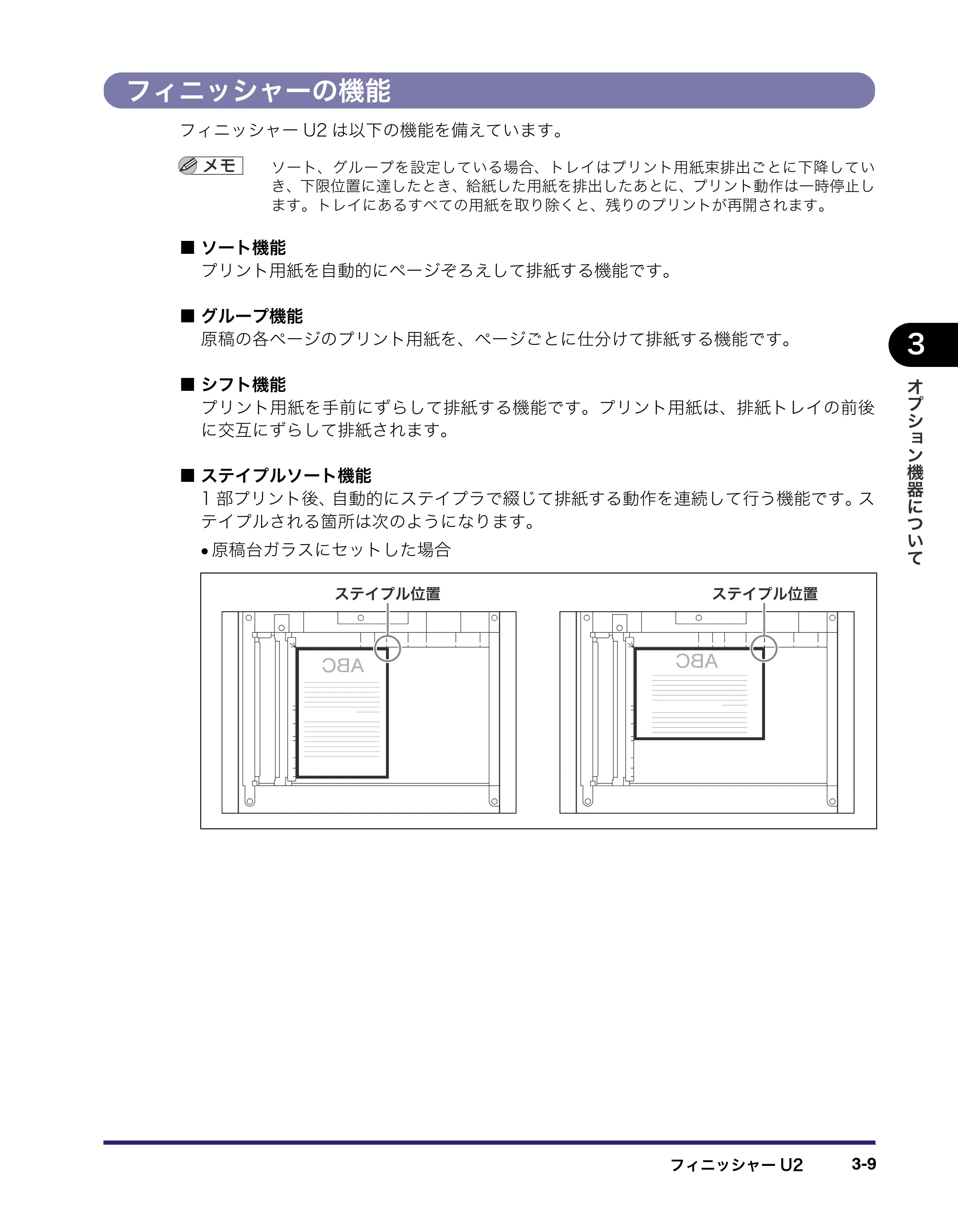 キヤノン MF7455N/MF7430 ユーザーズガイド 2010年10月12日更新 （PDF形式／22.59Mバイト） — フィニッシャーの機能 — 原本ページ — 139ページ