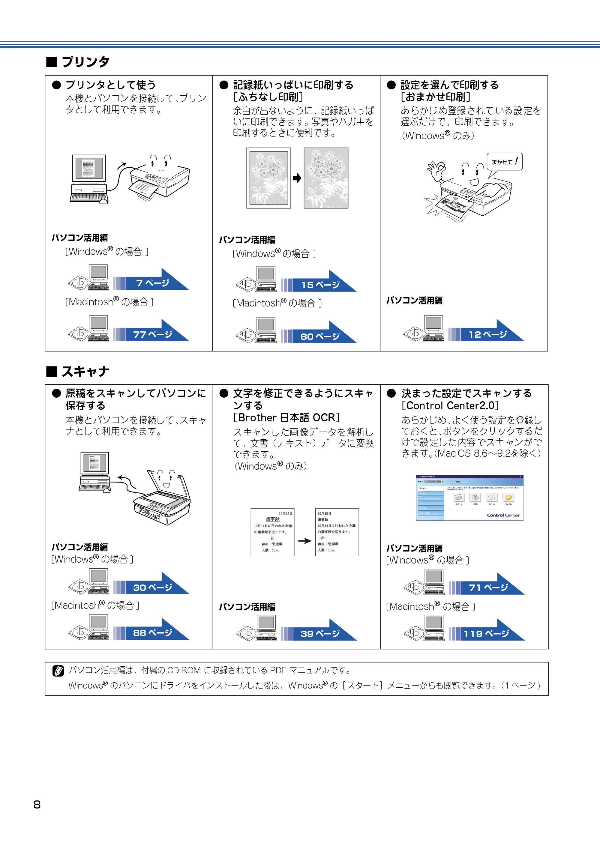 ブラザー DCP-110C 取扱説明書(本体) — ■プリンタ — 原本ページ — 9ページ