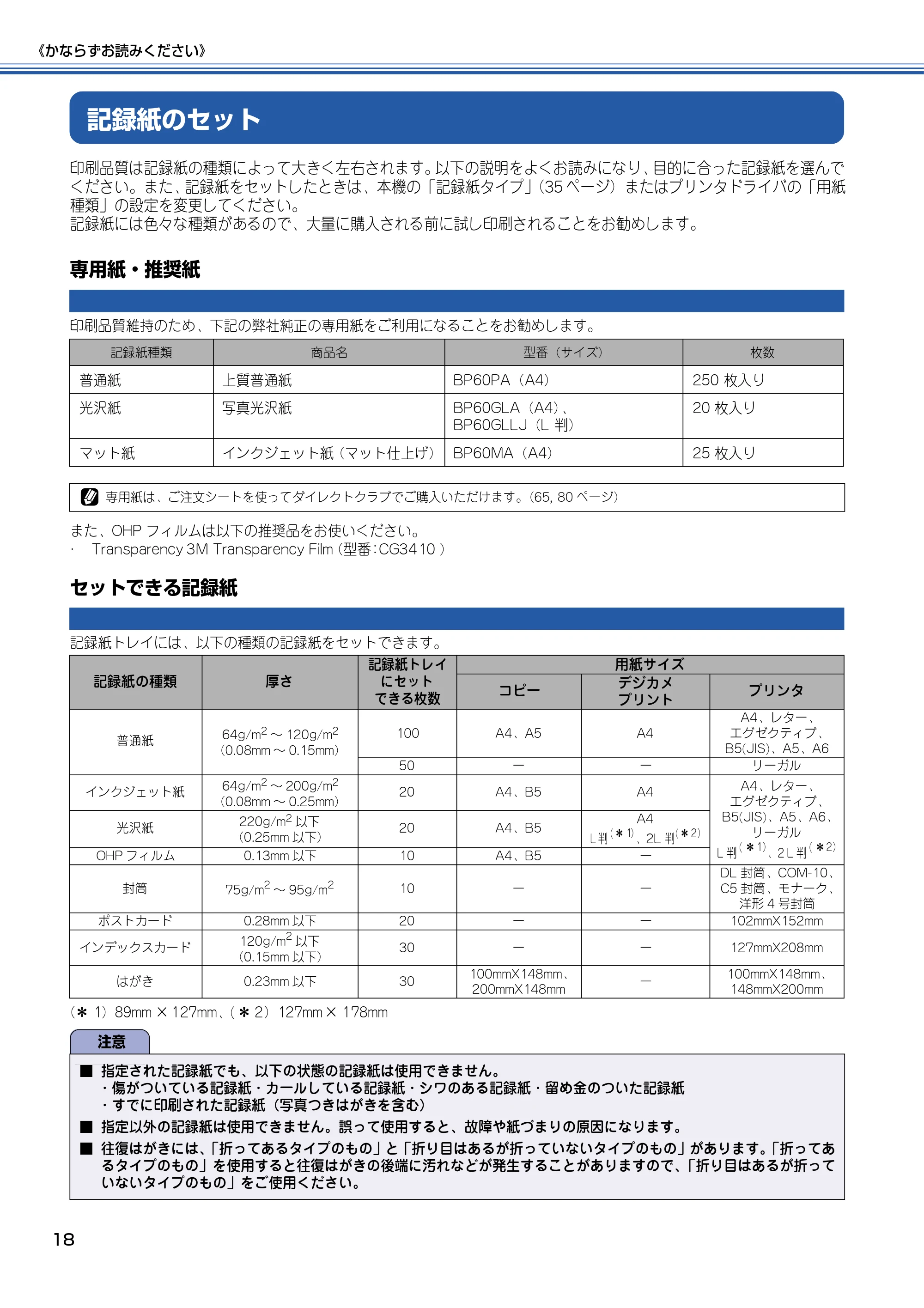 ブラザー DCP-110C 取扱説明書(本体) — 記録紙のセット — 原本ページ — 19ページ