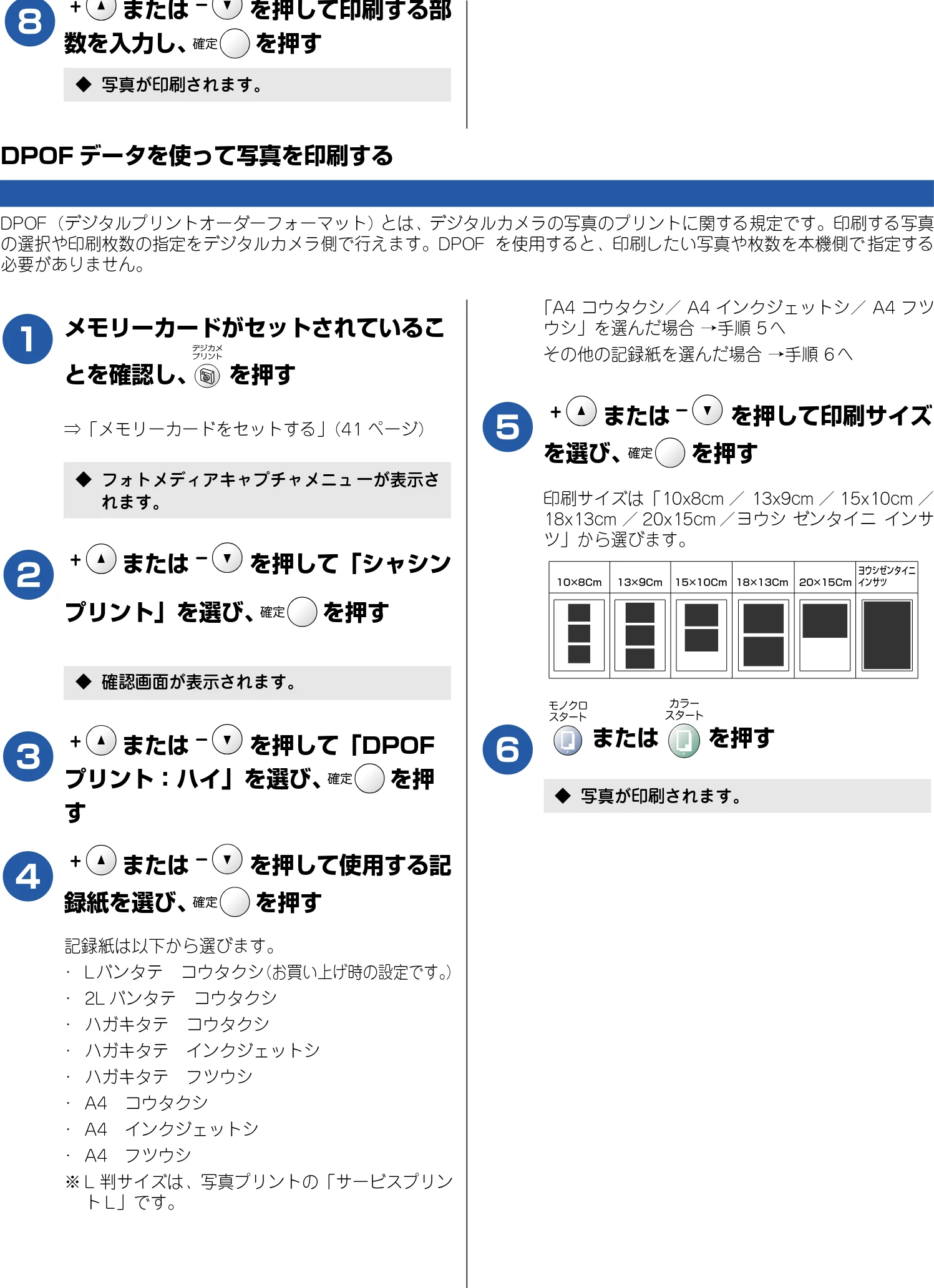 ブラザー DCP-110C 取扱説明書(本体) — DPOFデータを使って写真を印刷する — 図版 45-1 — 45ページ