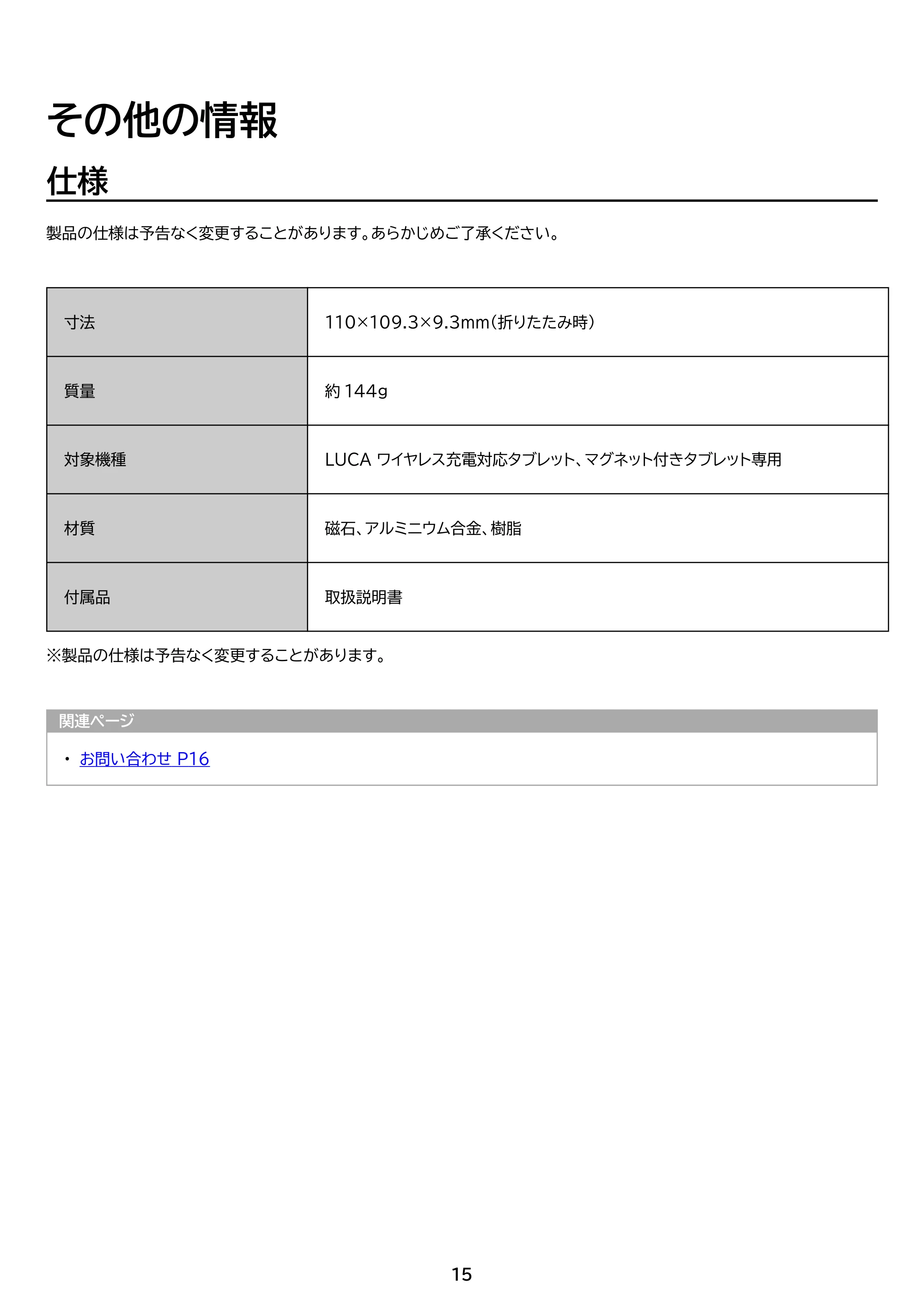 アイリスオーヤマ SX-28YA 取扱説明書 — 原本ページ — 15ページ