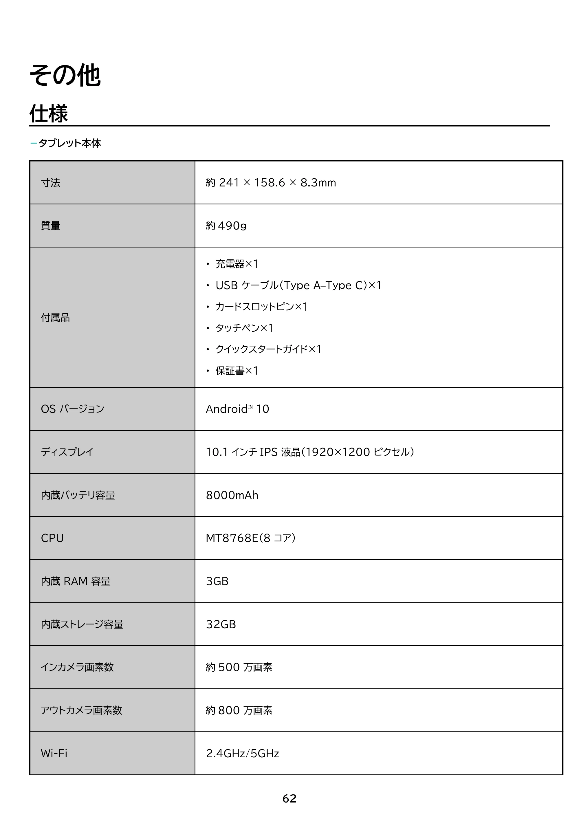アイリスオーヤマ TM101N1-B 取扱説明書 — 原本ページ — 62ページ