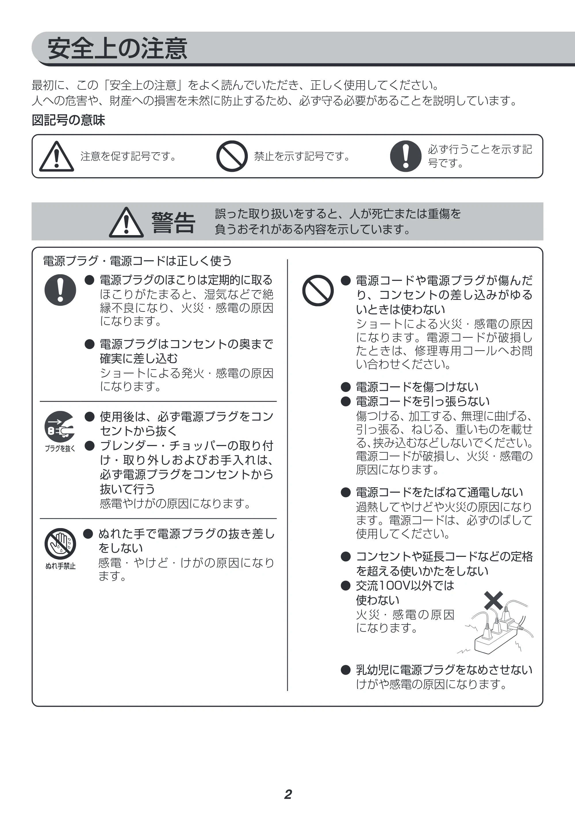 アイリスオーヤマ IHB-SC501 取扱説明書 — 原本ページ — 2ページ