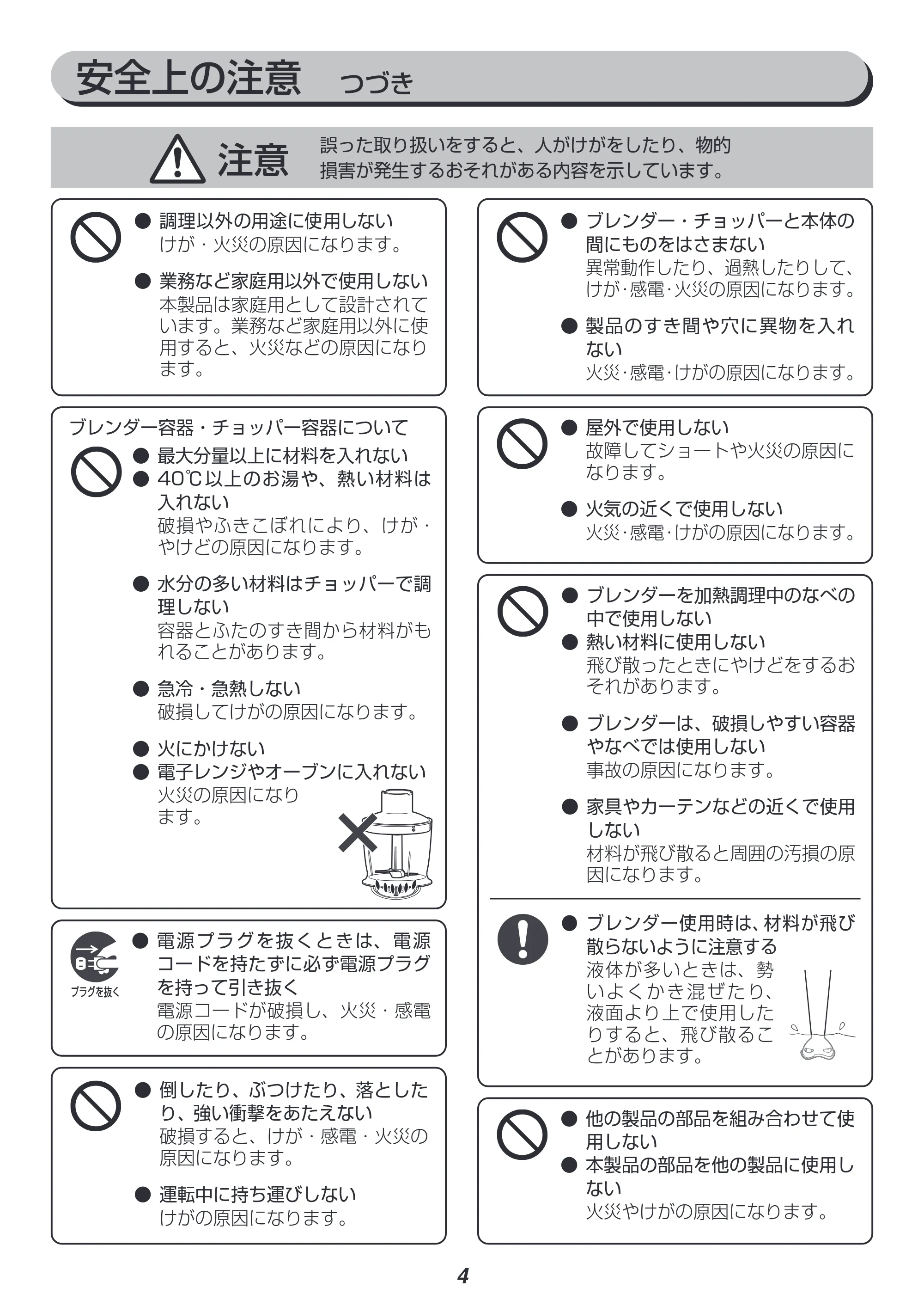 アイリスオーヤマ IHB-SC501 取扱説明書 — 原本ページ — 4ページ