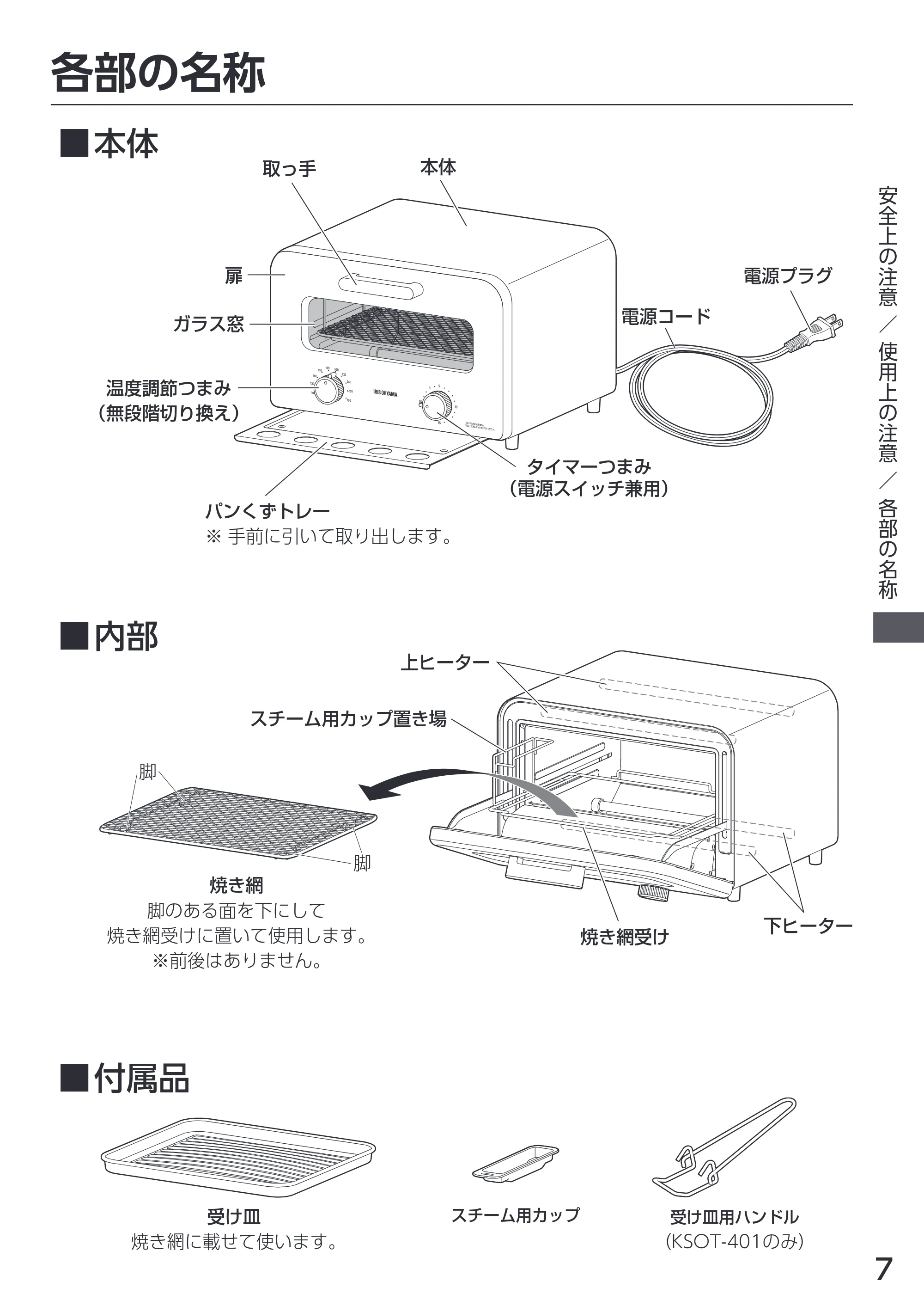 アイリスオーヤマ SOT-401 取扱説明書 — 原本ページ — 7ページ