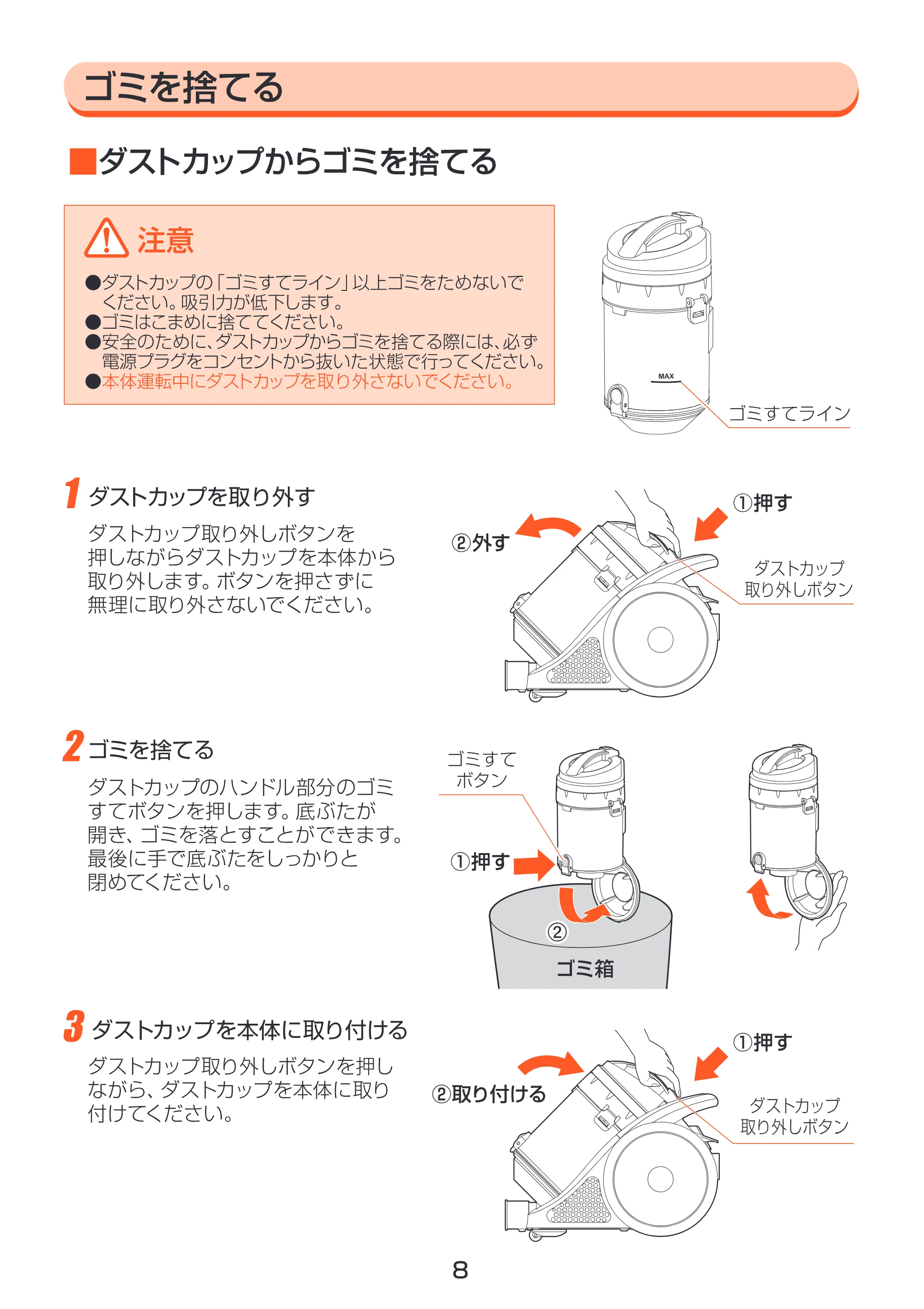 アイリスオーヤマ ECC-100CT 取扱説明書 — 原本ページ — 8ページ