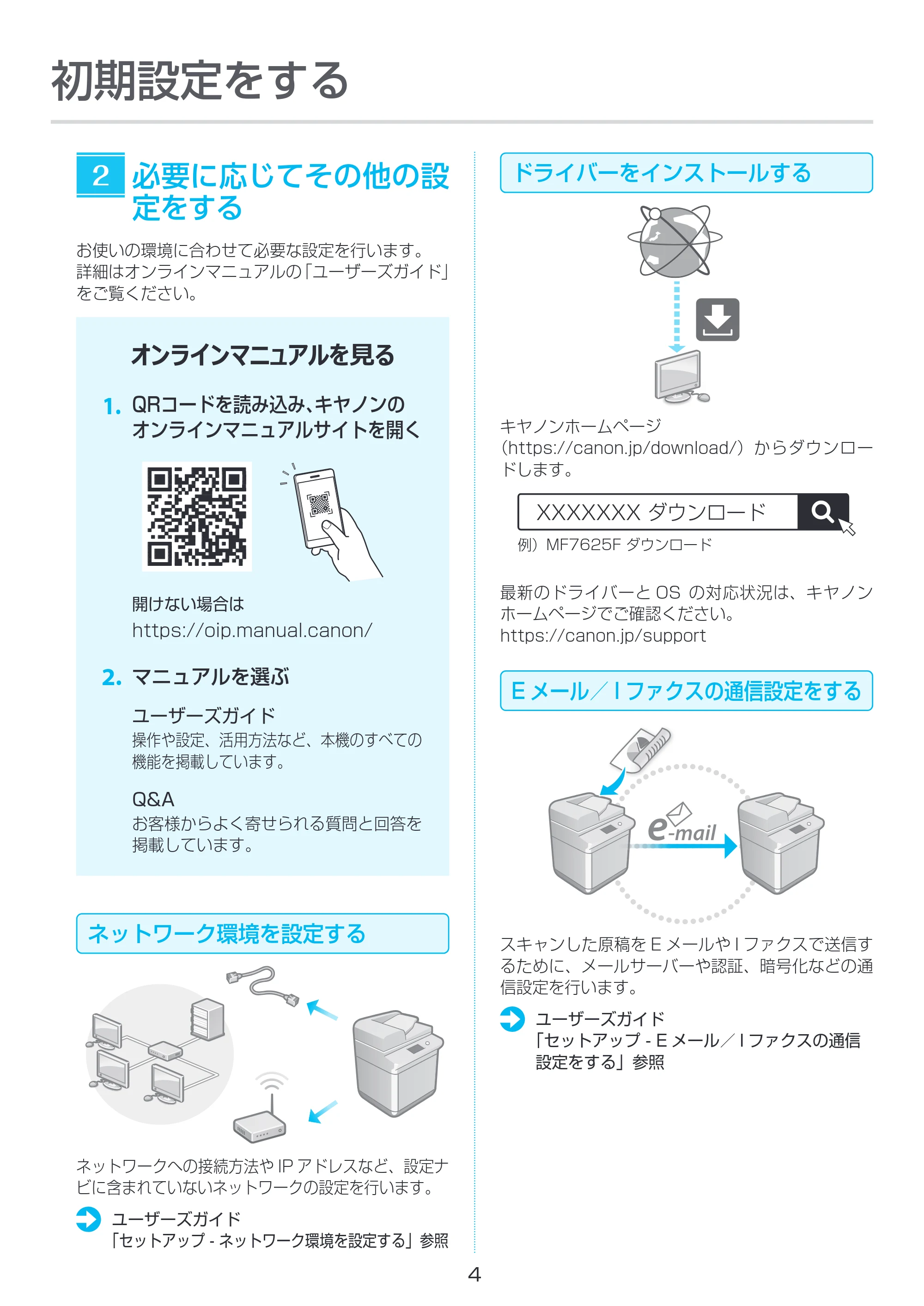 キヤノン MF7625F セットアップガイド 2022年9月29日掲載(PDF:1.91MB) — 原本ページ — 4ページ