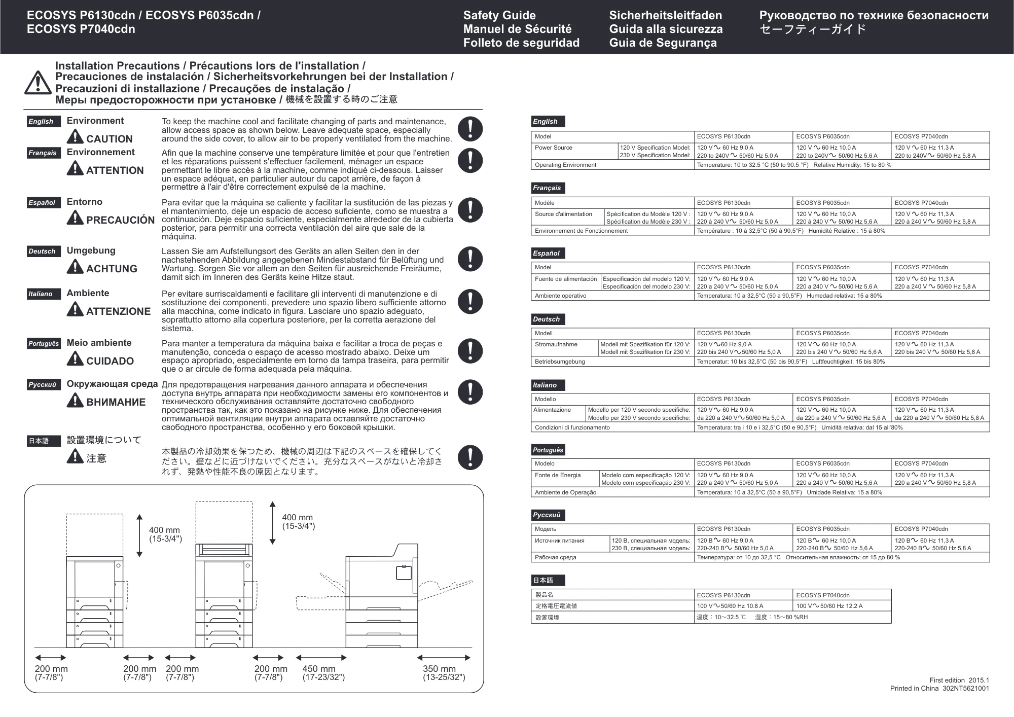 京セラ ECOSYS P7040cdn / ECOSYS P6130cdn ECOSYS P/7040cdn/P6130cdn セーフティーガイド — 原本ページ — 2ページ