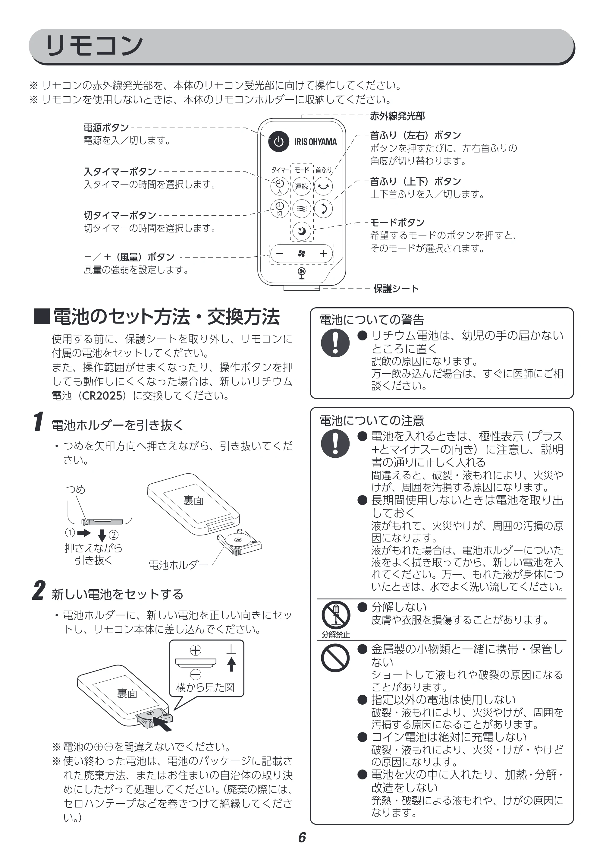 アイリスオーヤマ STF-DCD18T 取扱説明書 — 原本ページ — 6ページ