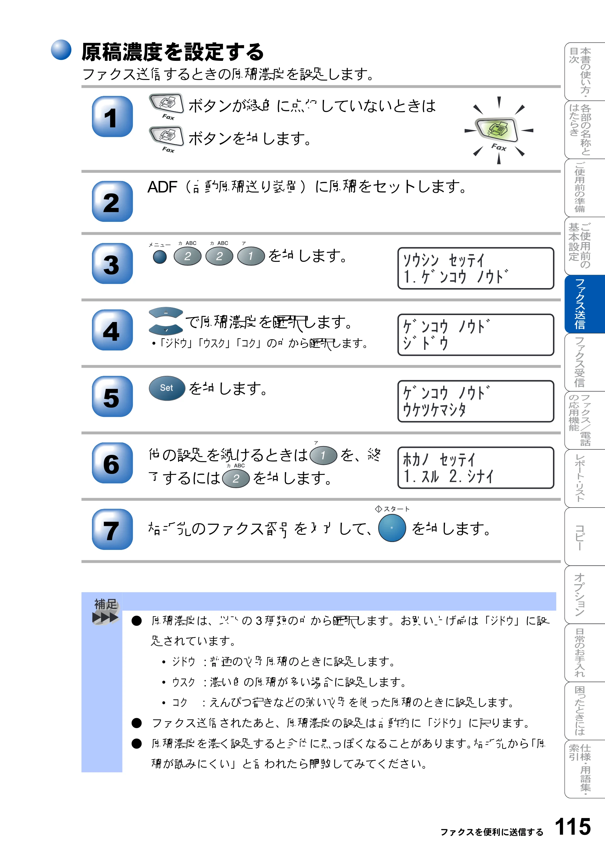 ブラザー MFC-8210J 取扱説明書（本体） — 原本ページ — 115ページ
