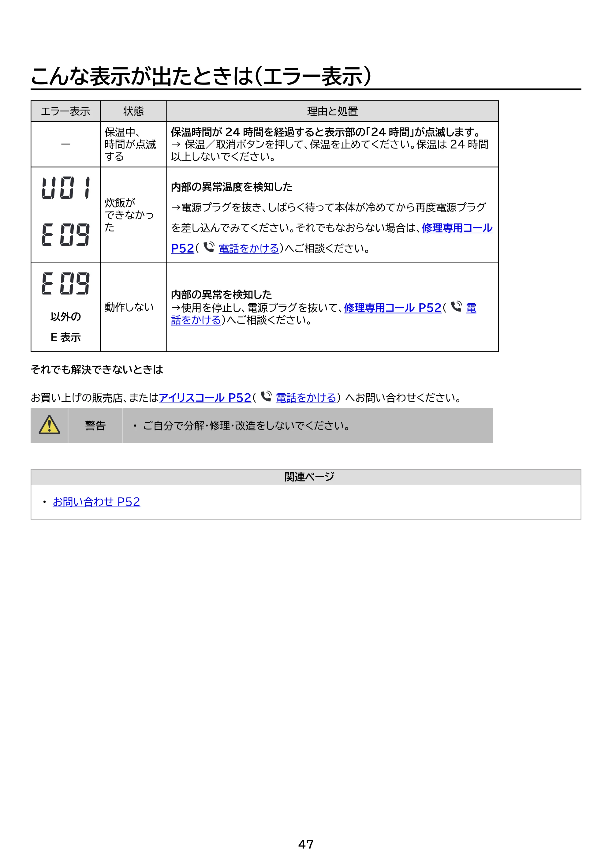 アイリスオーヤマ RC-MSA30 取扱説明書 — 原本ページ — 47ページ