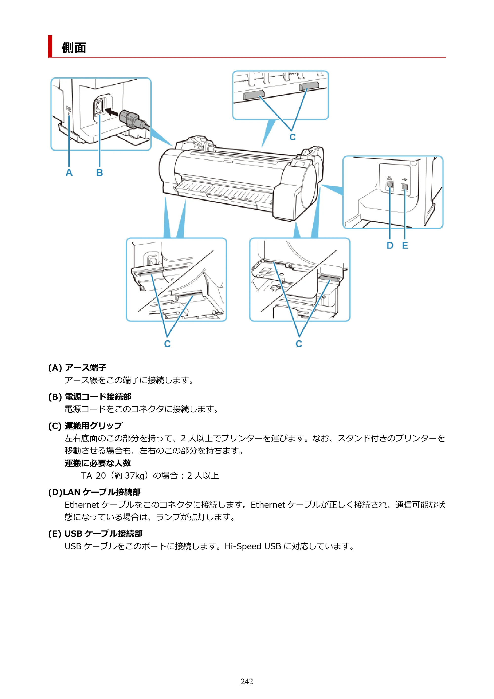 キヤノン TA-20・TA-30 TA-20 オンラインマニュアル PDF版（Windows版）2023年11月2日更新（PDF：19.7MB） — 側面 — 原本ページ — 242ページ