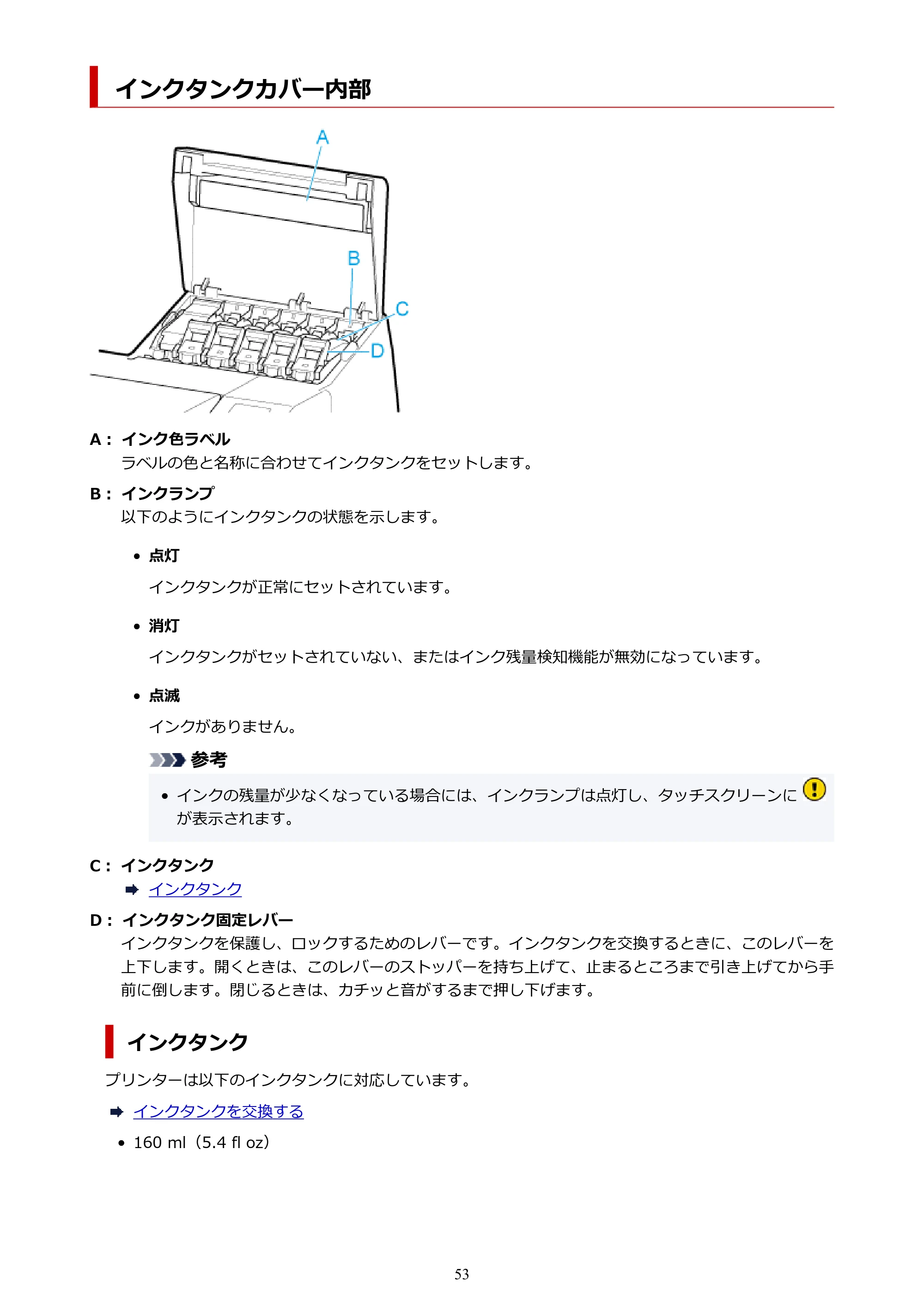 キヤノン TX-4200・TX-3200・TX-2200 TX-4200 TX-3200 TX-2200(PDF)電子マニュアル(Mac)2024年10月2日掲載(PDF:11.3MB) — インクタンクカバー内部 — 原本ページ — 53ページ
