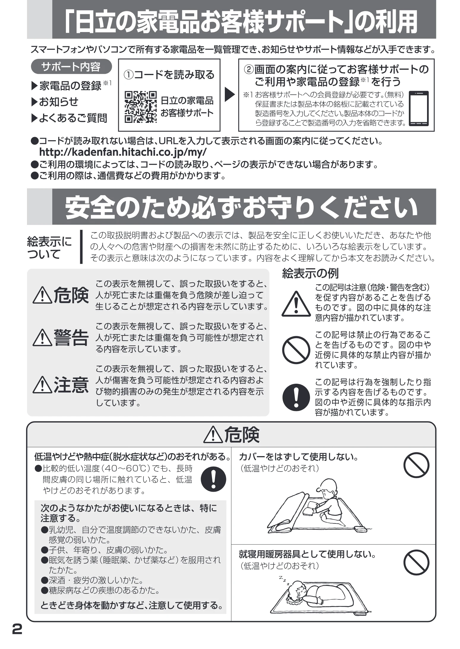 日立 HLU-3708GX / HLU-2708GX 取扱説明書 — 図版 2-1 — 2ページ