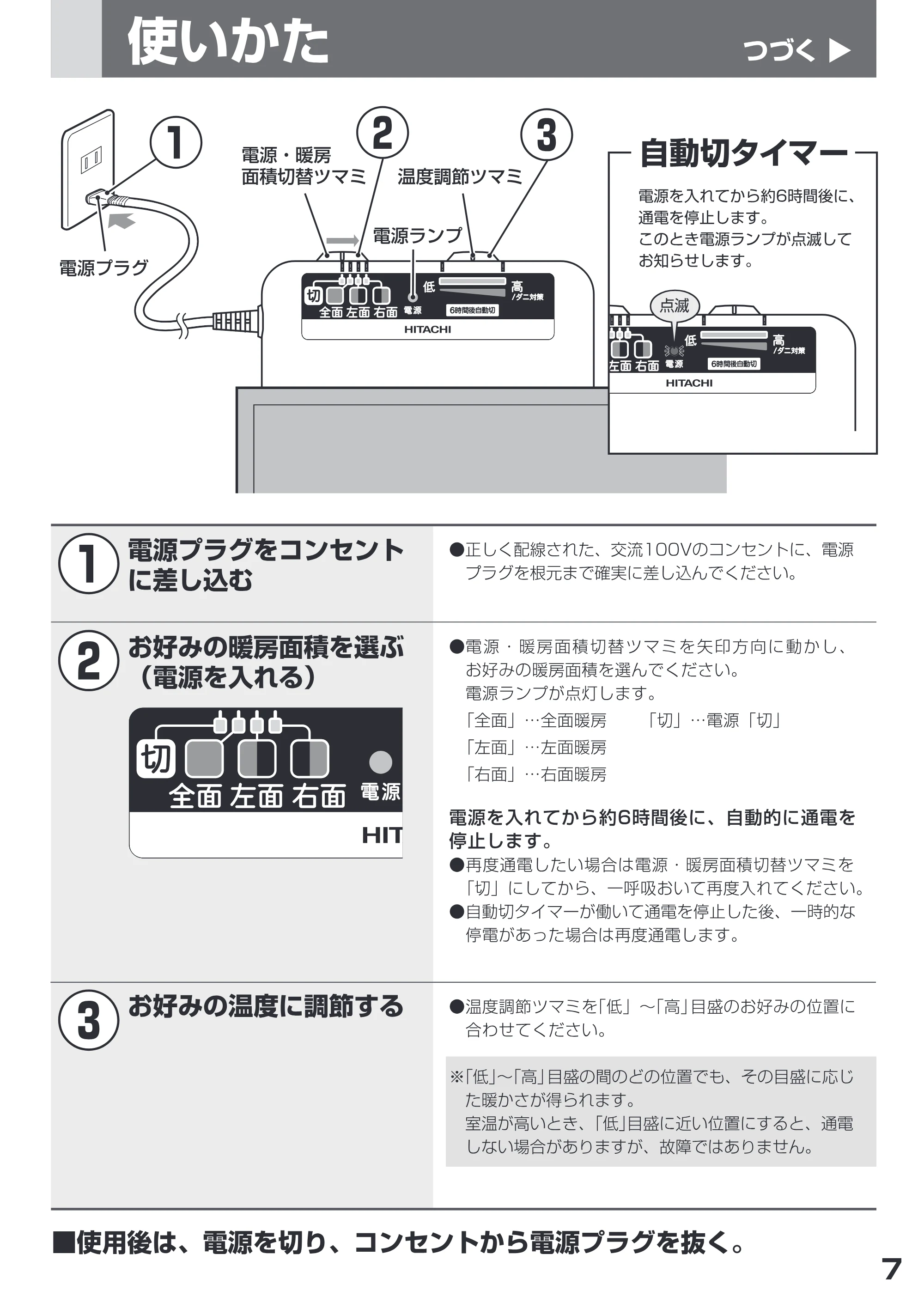 日立 HLU-3708GX / HLU-2708GX 取扱説明書 — 使いか je つづくPD — 原本ページ — 7ページ