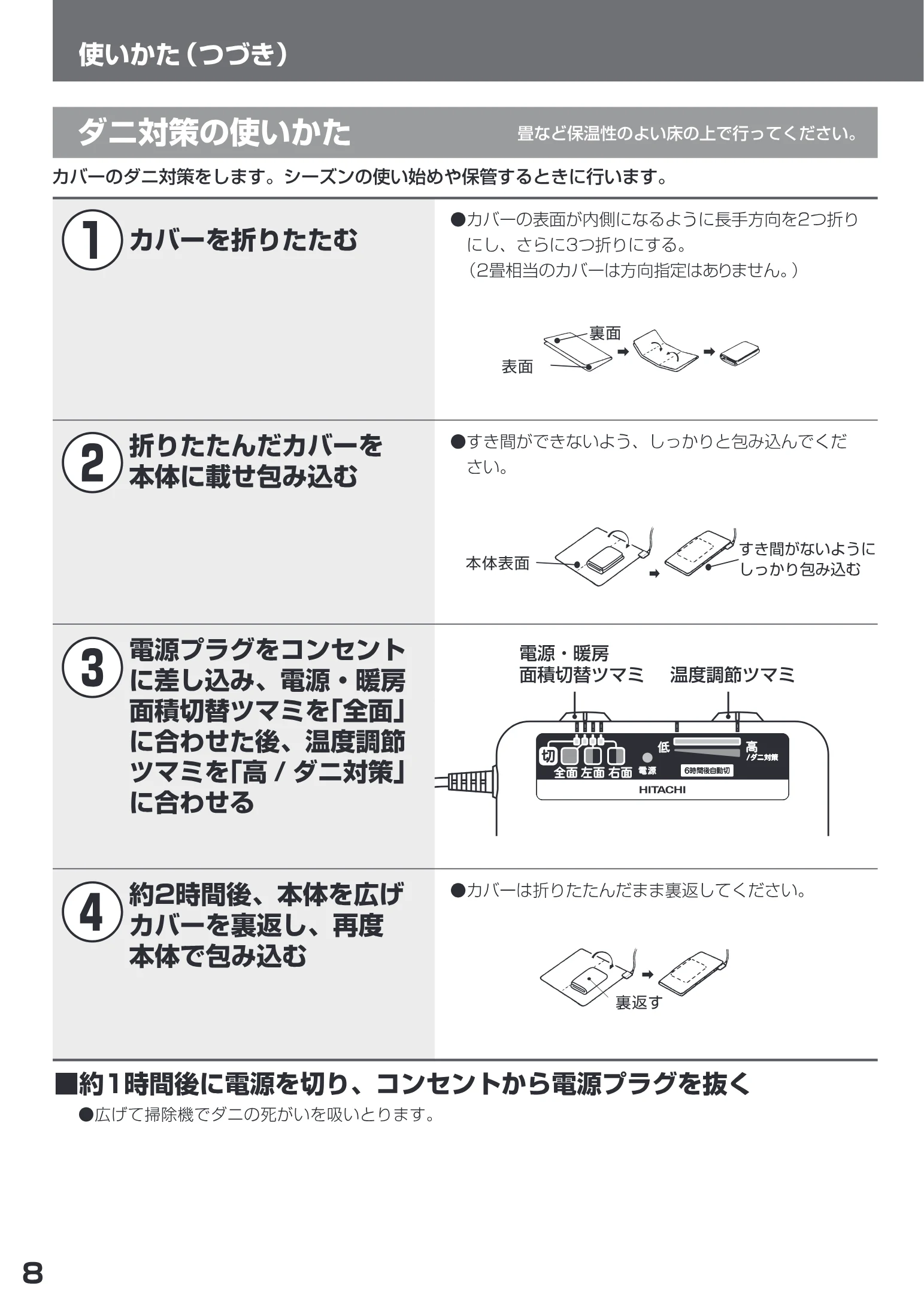 日立 HLU-3708GX / HLU-2708GX 取扱説明書 — 使い かた(つづき) — 図版 8-1 — 8ページ