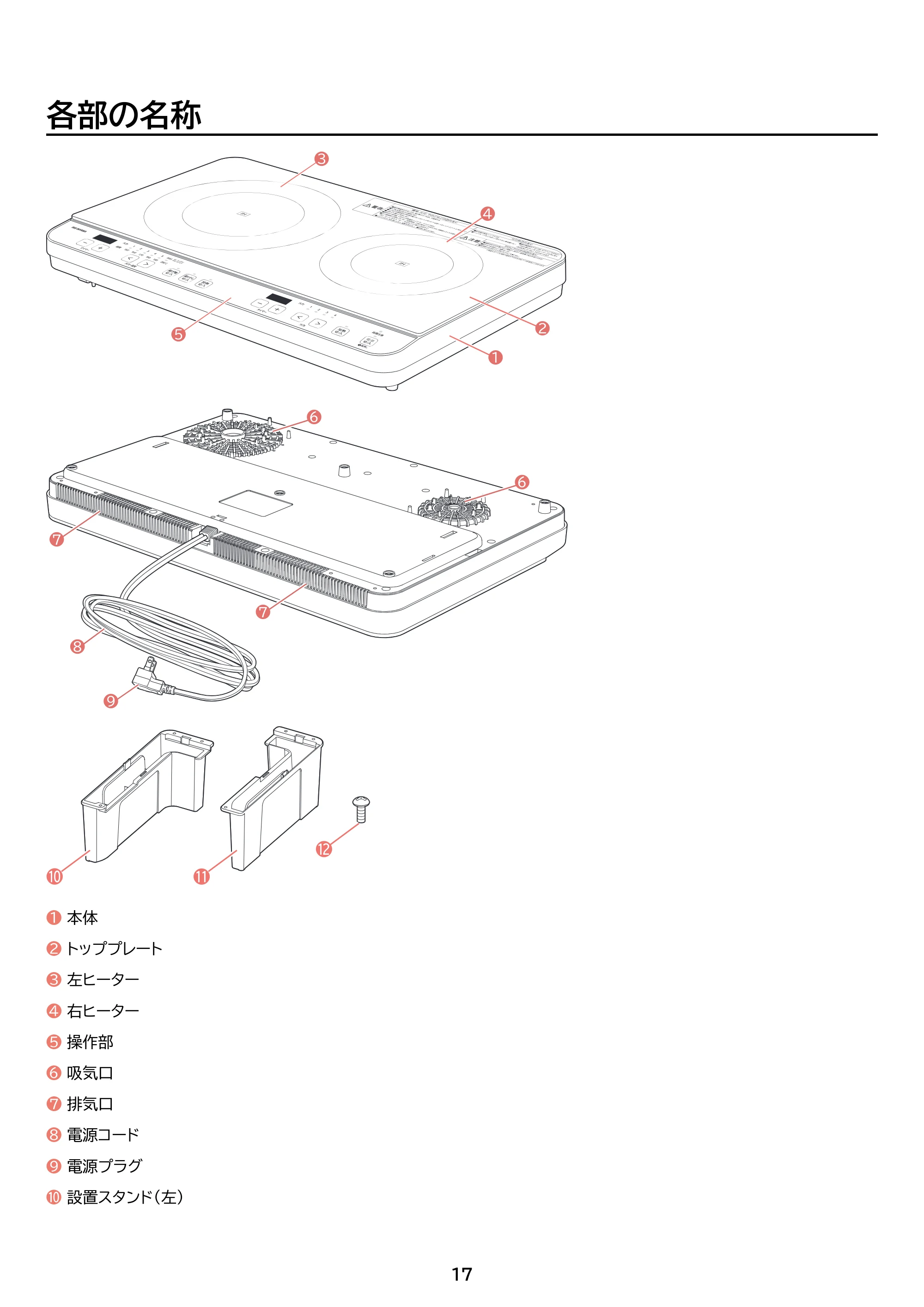 アイリスオーヤマ IHK-WT41S 取扱説明書 — 原本ページ — 17ページ