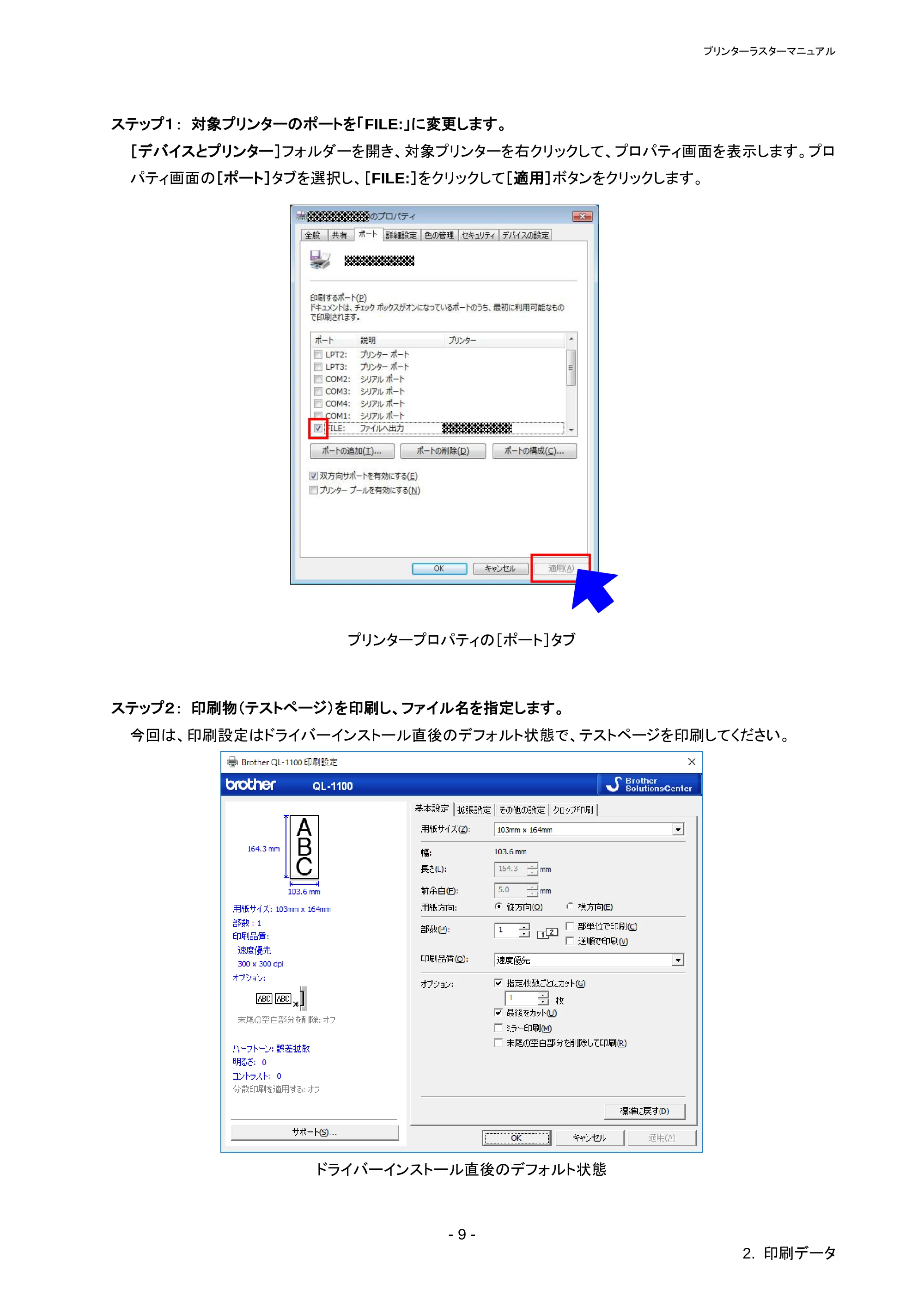 ブラザー QL-1115NWB ラスターコマンドリファレンス — 2.3.1 解像度 — 原本ページ — 13ページ