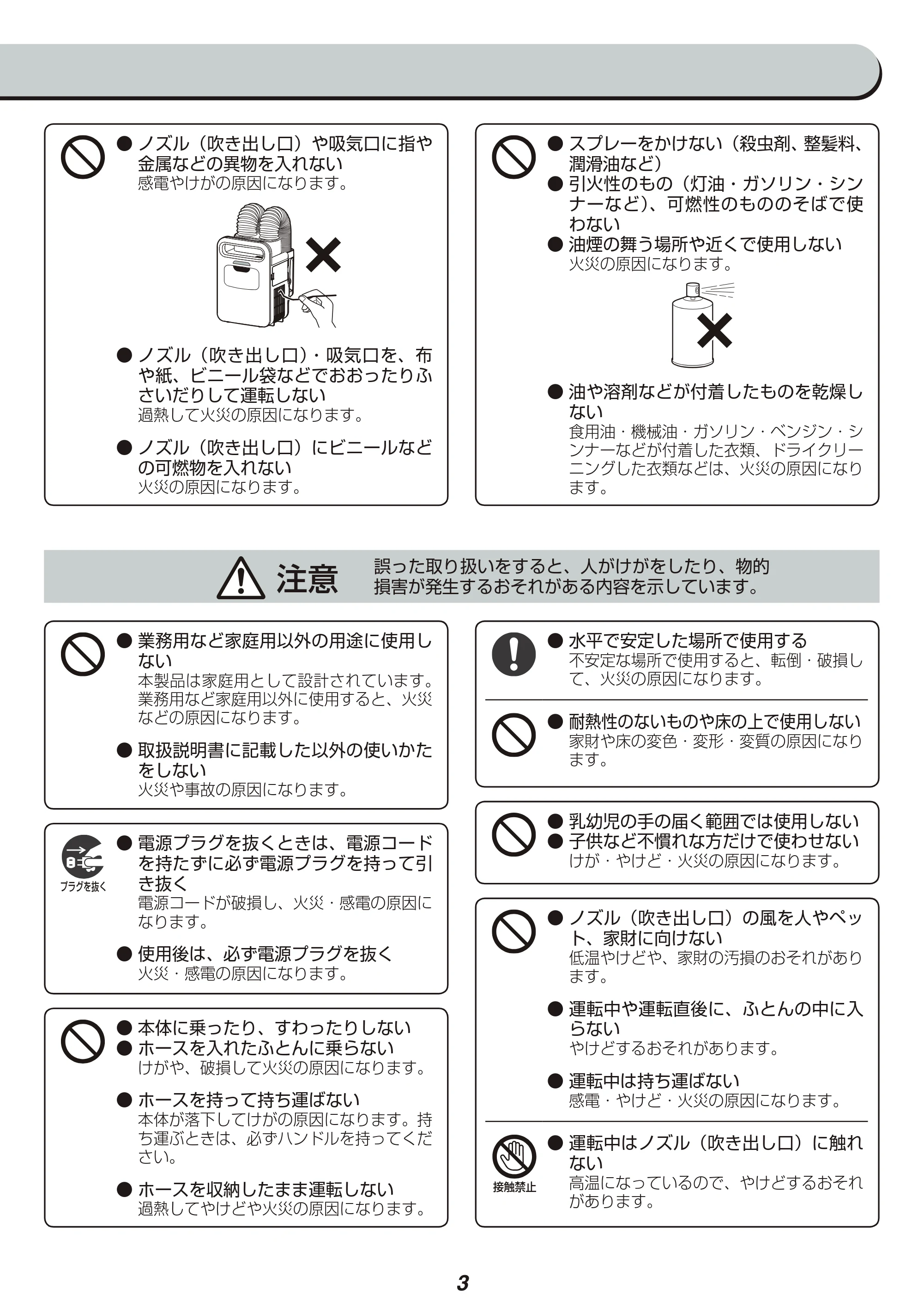 アイリスオーヤマ FK-W1-WP 取扱説明書 — 原本ページ — 3ページ