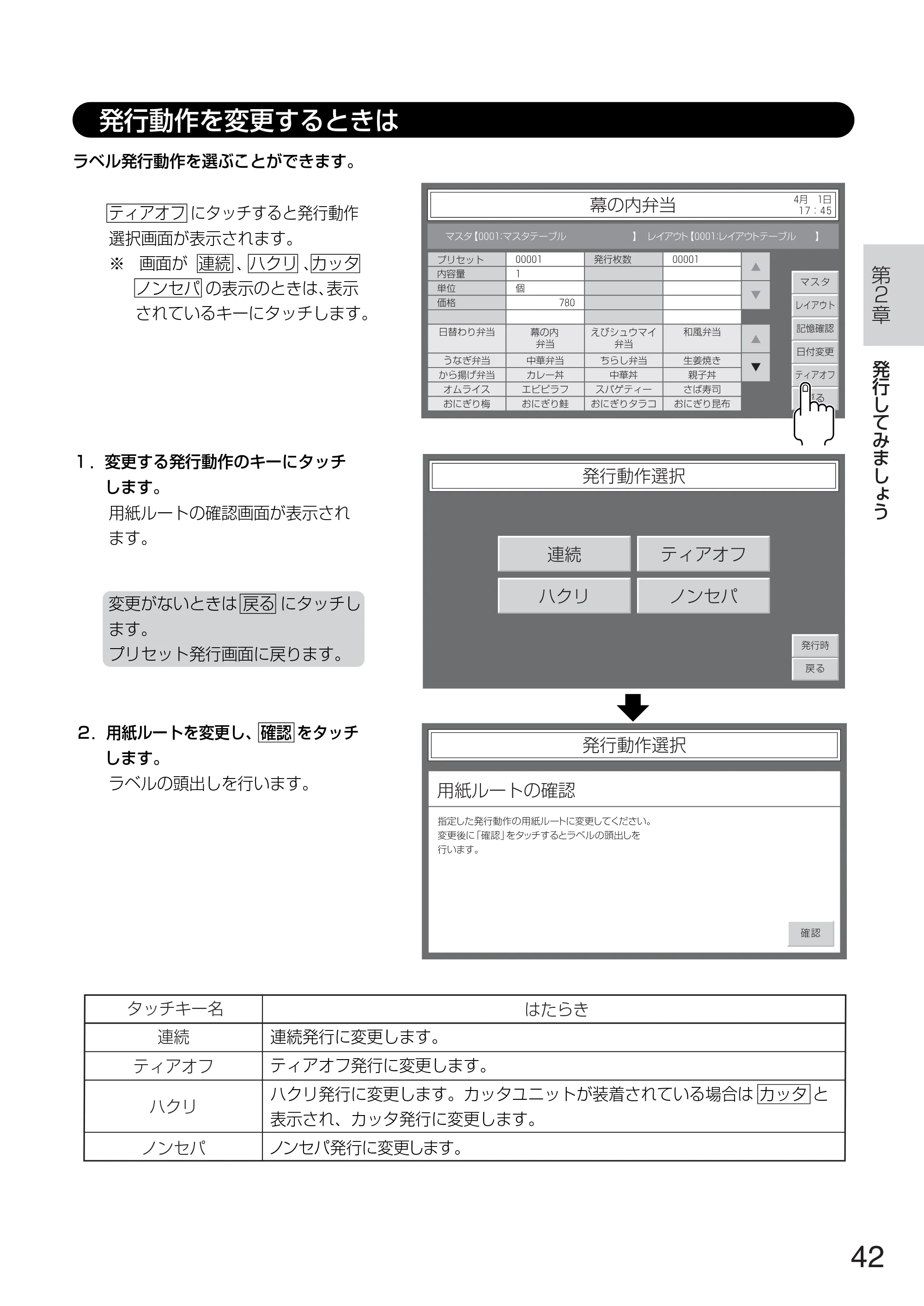 サトー TASSHA FR410 / ASSHA FR410 取扱説明書 — 発行動作を変更するときは — 原本ページ — 50ページ