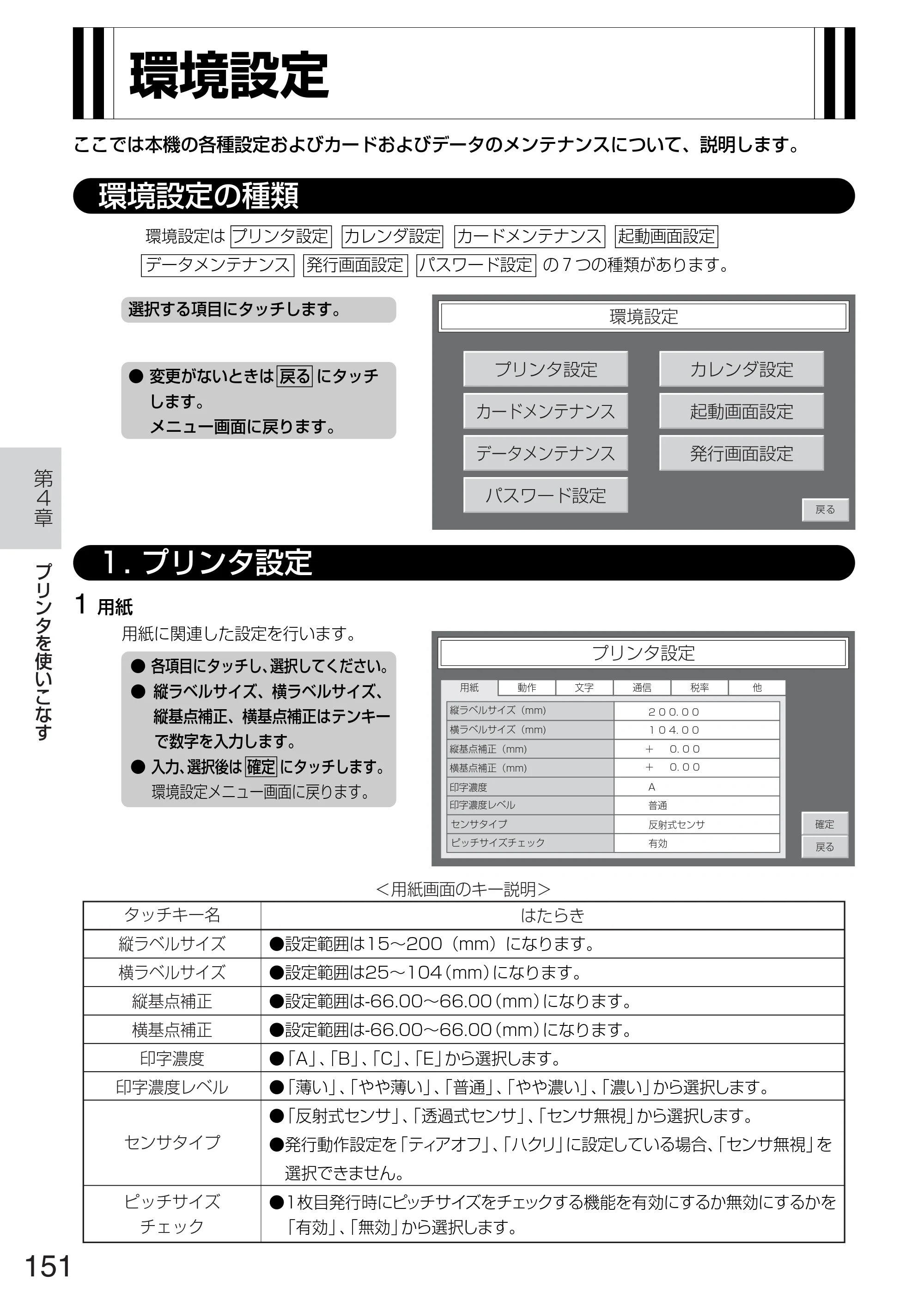 サトー TASSHA FR410 / ASSHA FR410 取扱説明書 — 環境設定 — 原本ページ — 159ページ