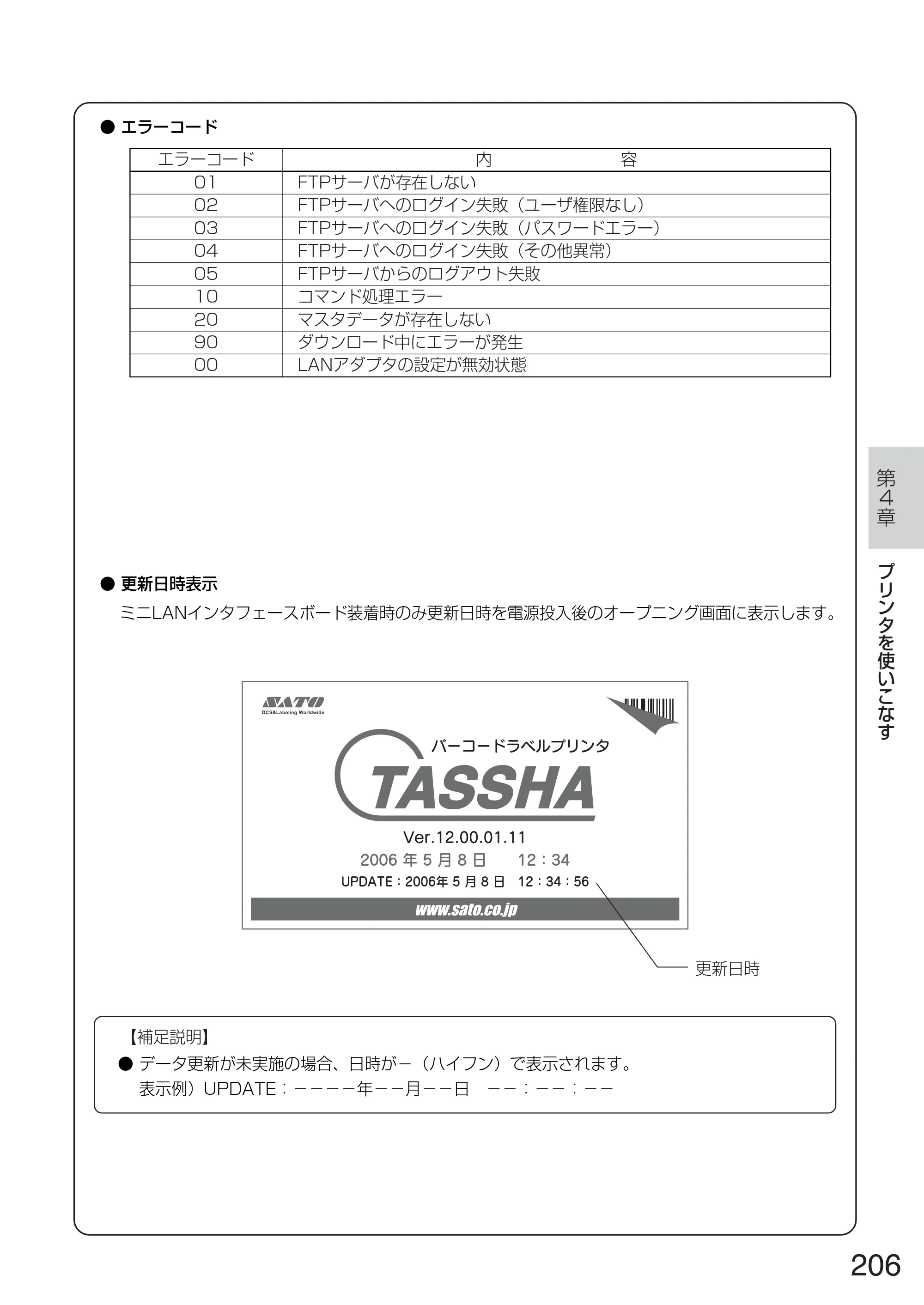 サトー TASSHA FR410 / ASSHA FR410 取扱説明書 — 原本ページ — 214ページ