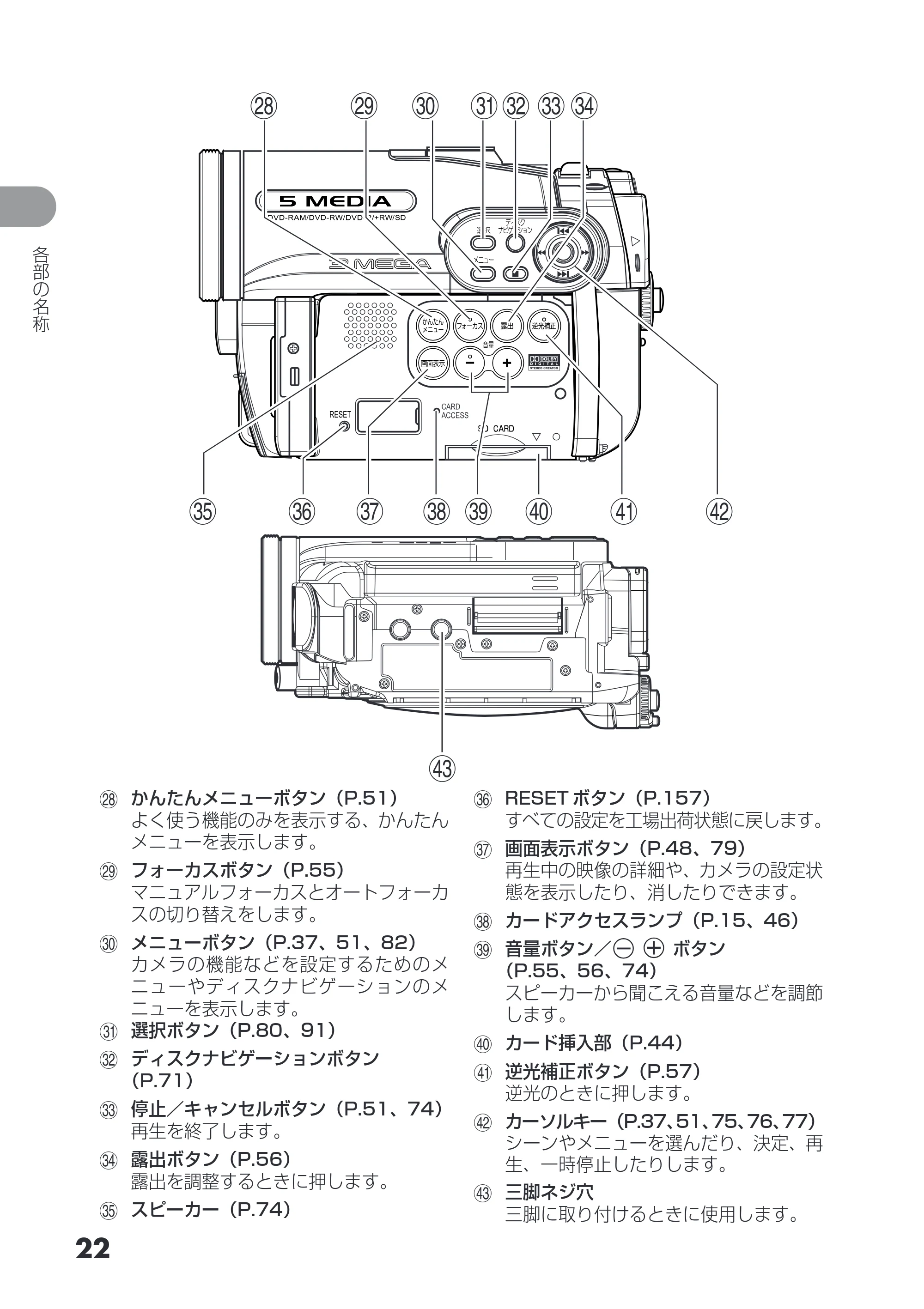 日立 DZ-GX3200 / DZ-GX3100 取扱説明書 — 原本ページ — 22ページ