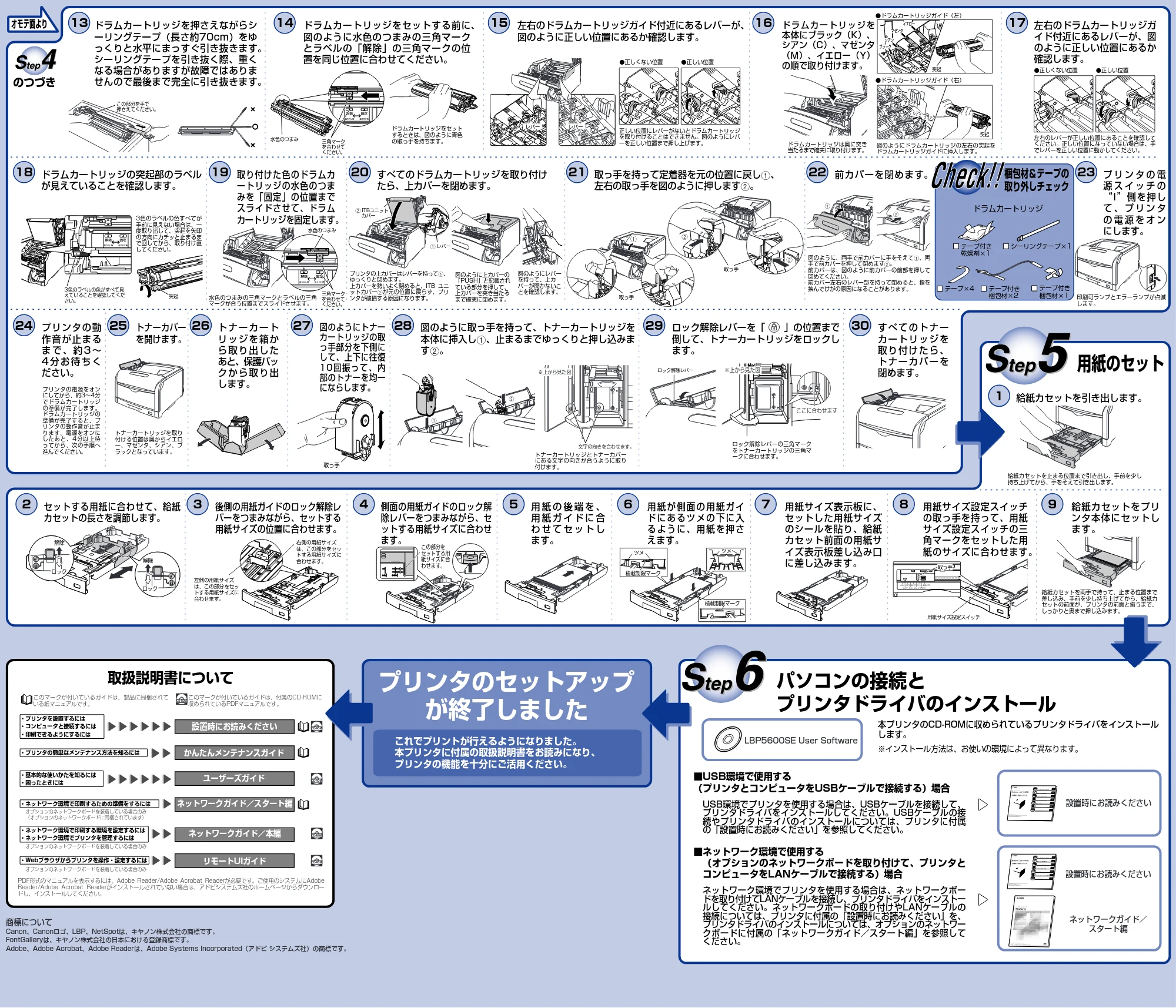キヤノン LBP5600SE かんたん設置ガイド 2006年11月15日更新 (PDF形式/1.67Mバイト) — 原本ページ — 2ページ