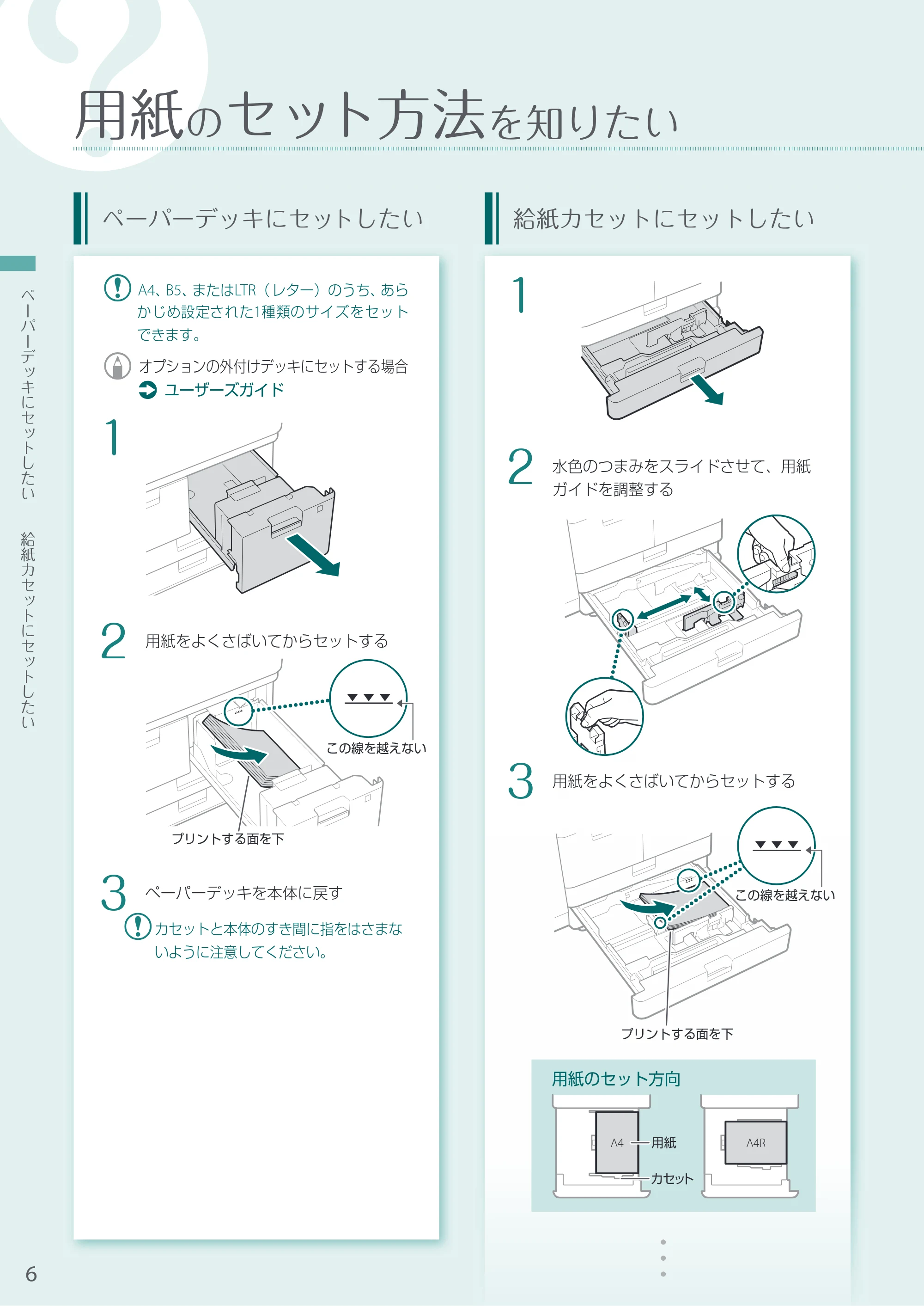 キヤノン A3機用) お困りごと解決ガイド 2020年5月14日更新（PDF：16.1MB） — 用紙のセット方法を知りたい — 原本ページ — 6ページ