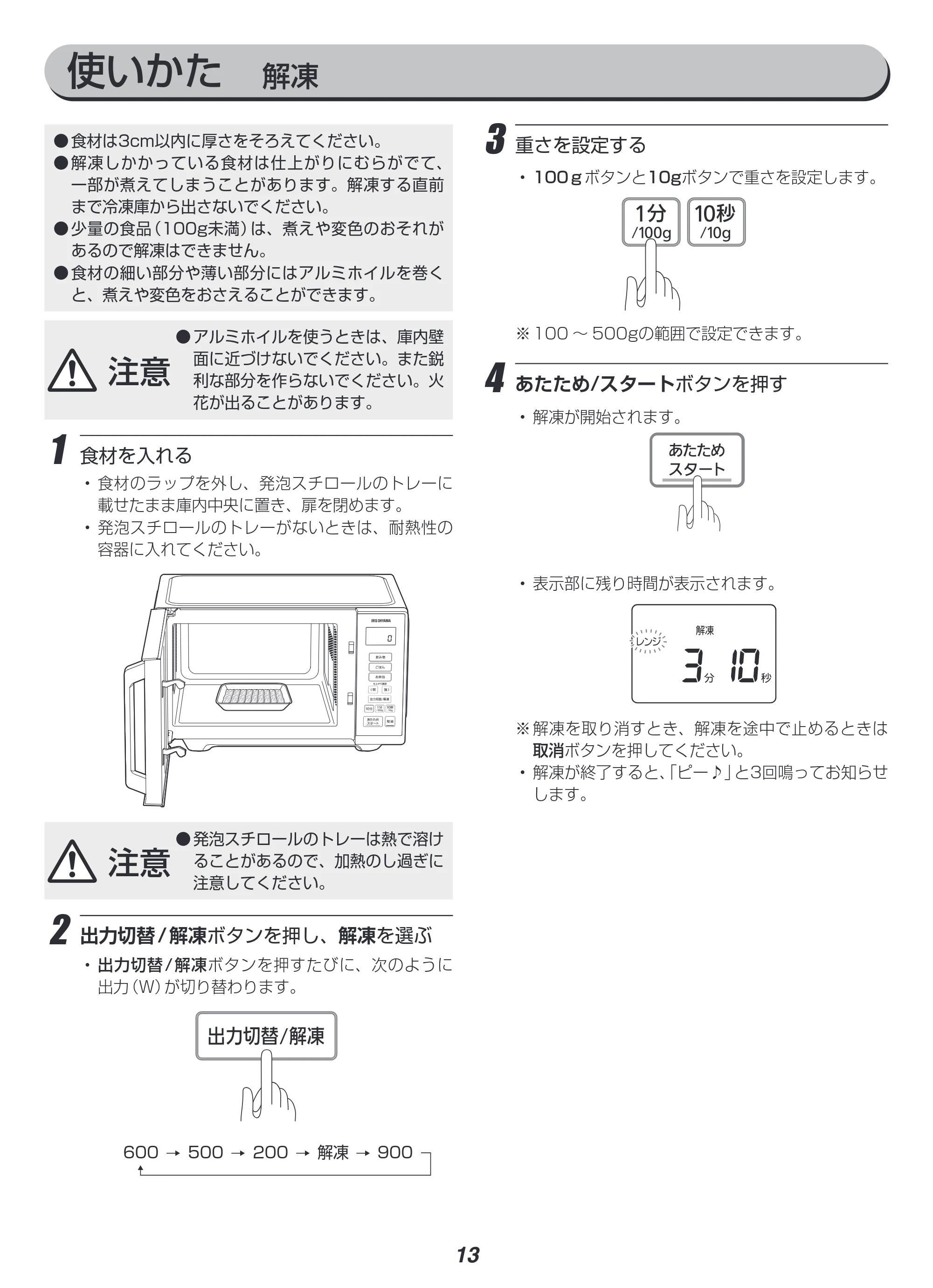 アイリスオーヤマ IMB-F2201 取扱説明書 — 原本ページ — 13ページ