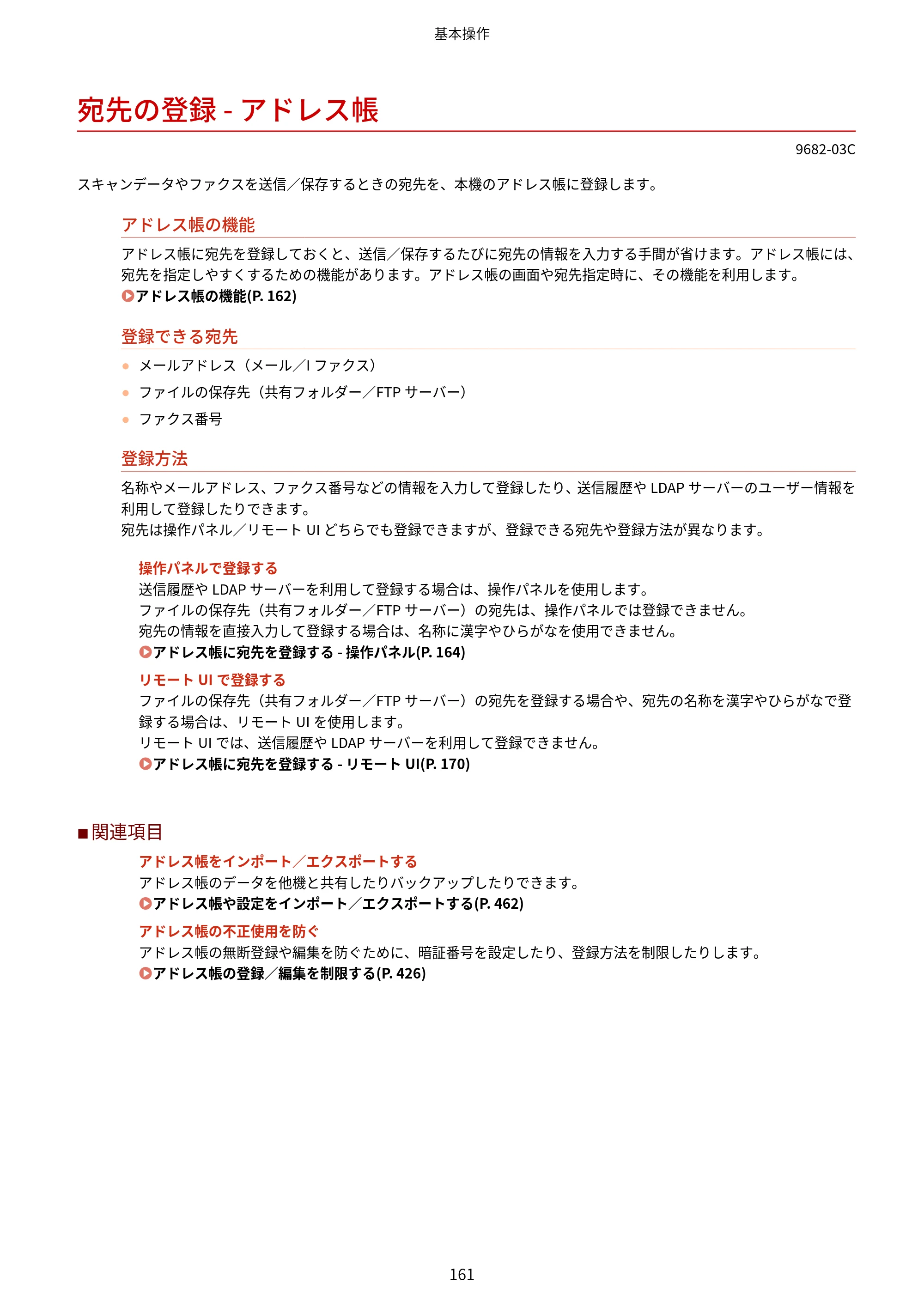 キヤノン MF467dw ユーザーズガイド 2023年5月25日掲載（PDF：5.09MB） — 宛先の登録 - アドレス帳 — 原本ページ — 171ページ