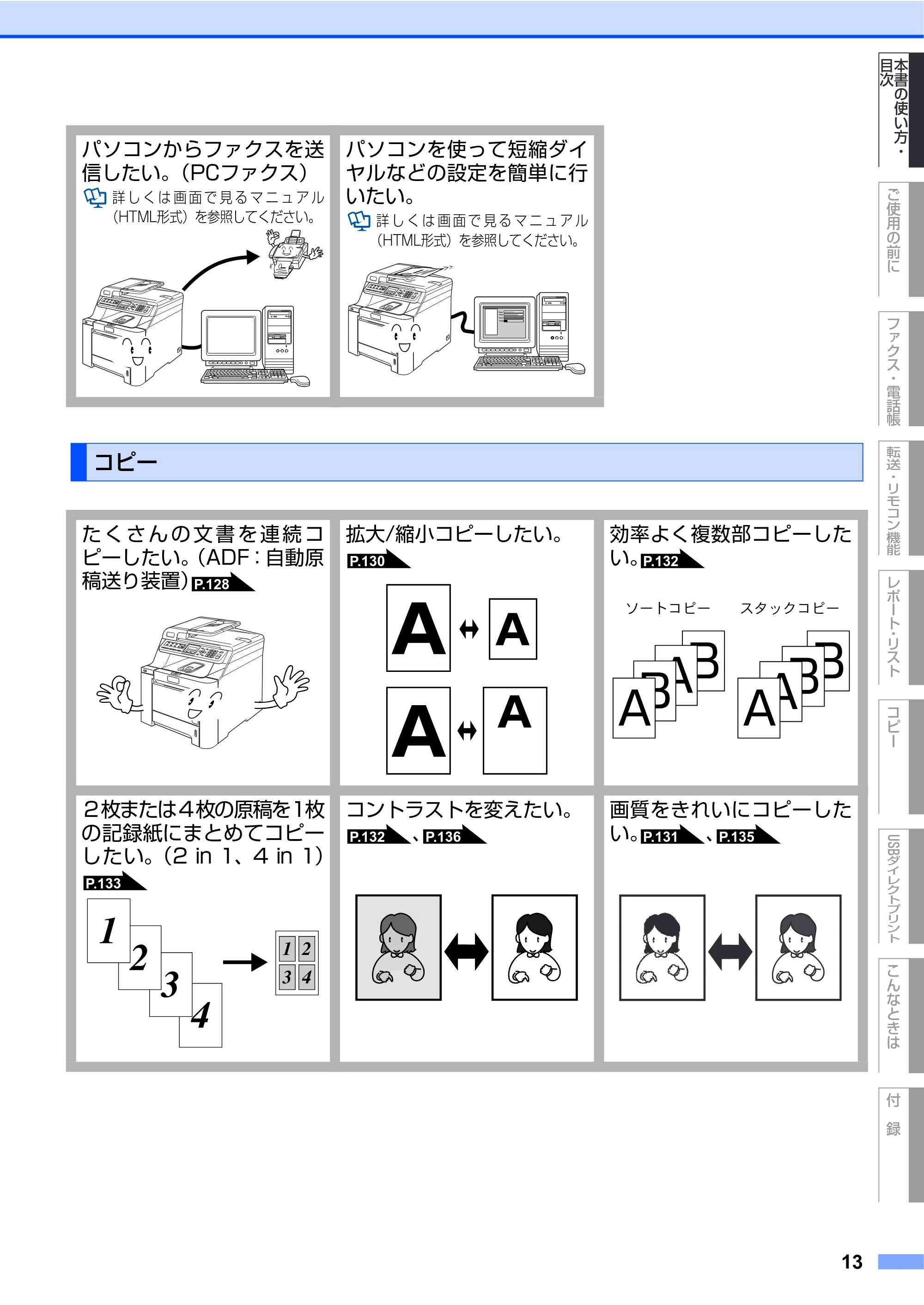 ブラザー MFC-9450CDN 取扱説明書(本体) — コピー — 原本ページ — 13ページ