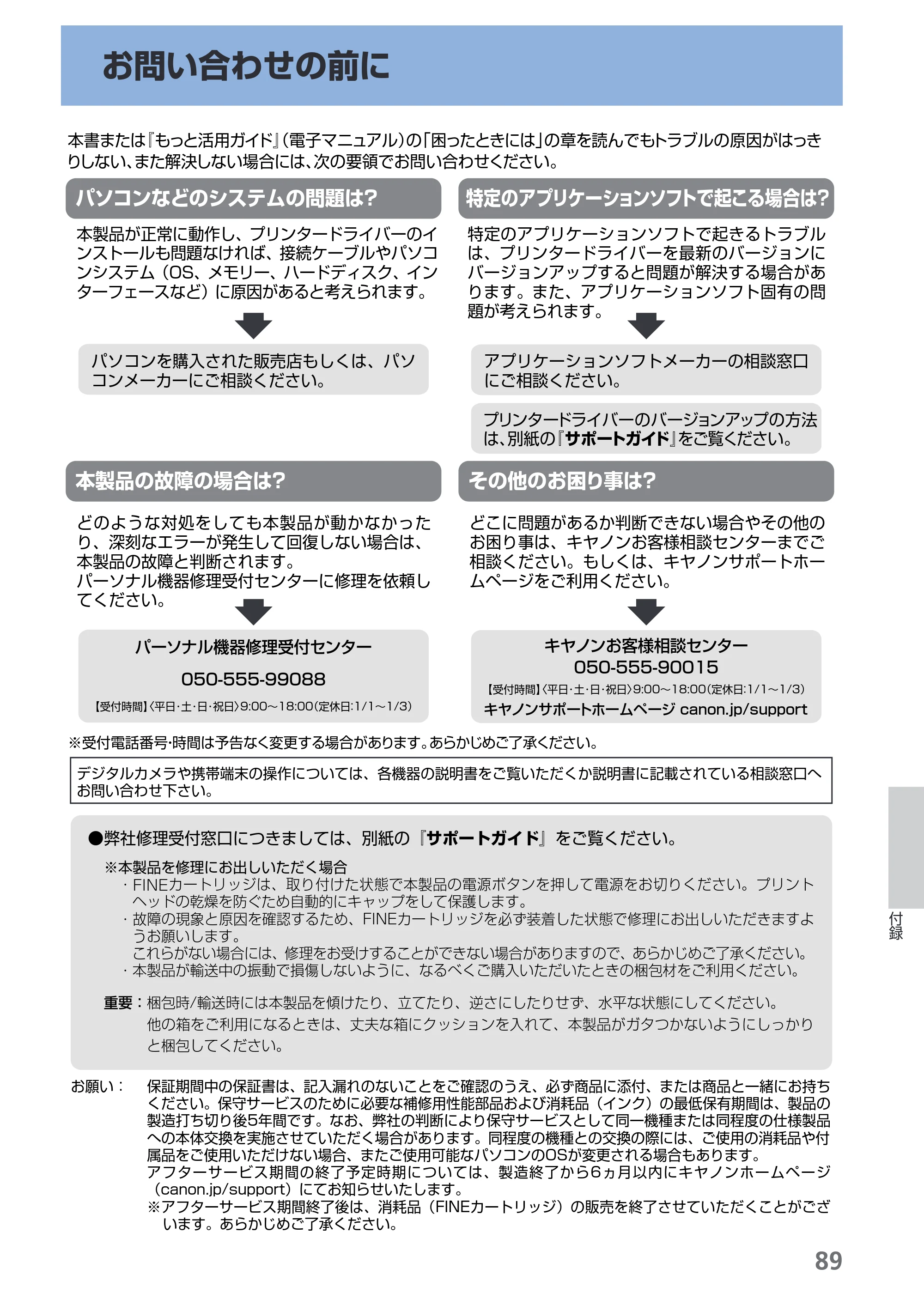 キヤノン PIXUS iP2700 らくらく操作ガイド（PDF：10.8MB） — お問い合わせの前に — 原本ページ — 91ページ