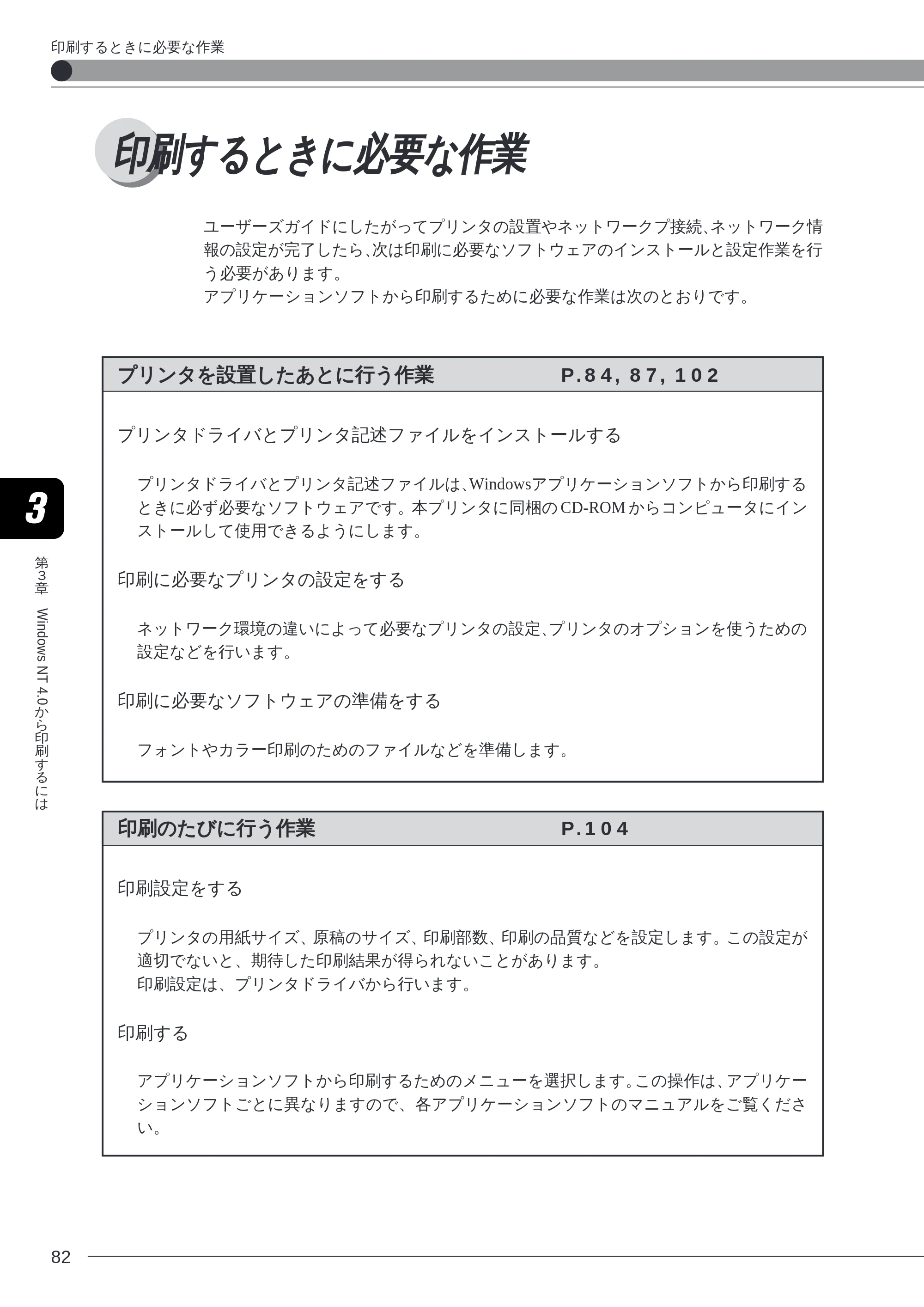 キヤノン LBP-2260PSII ソフトウエアガイド （PDF形式／4.5Mバイト） — 印刷するときに必要な作業 — 原本ページ — 83ページ